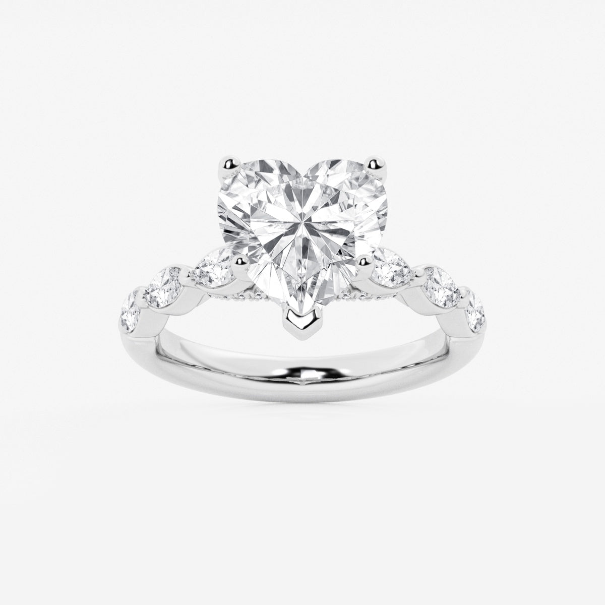 Mila - Floating Side Stones Engagement Ring