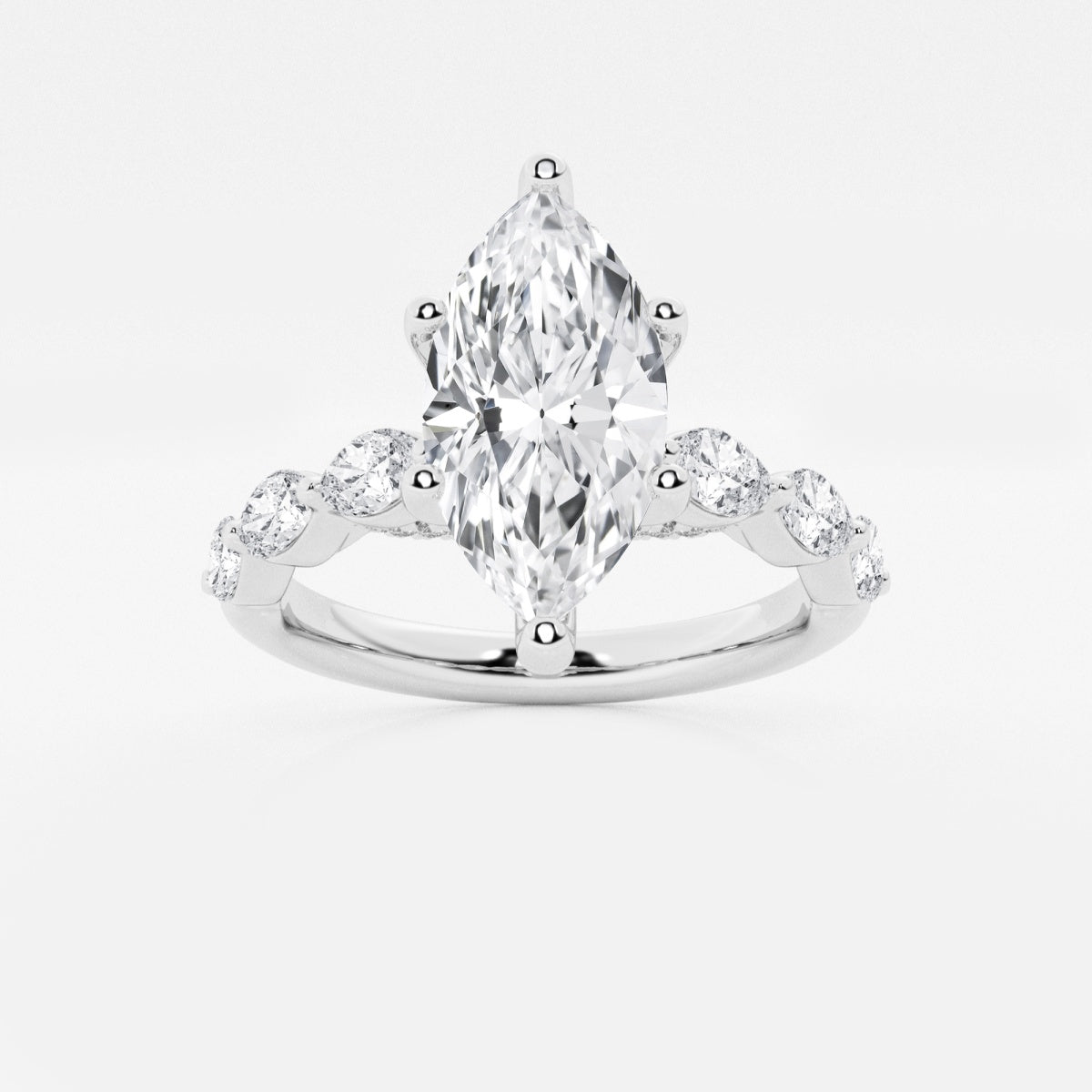 Mila - Floating Side Stones Engagement Ring