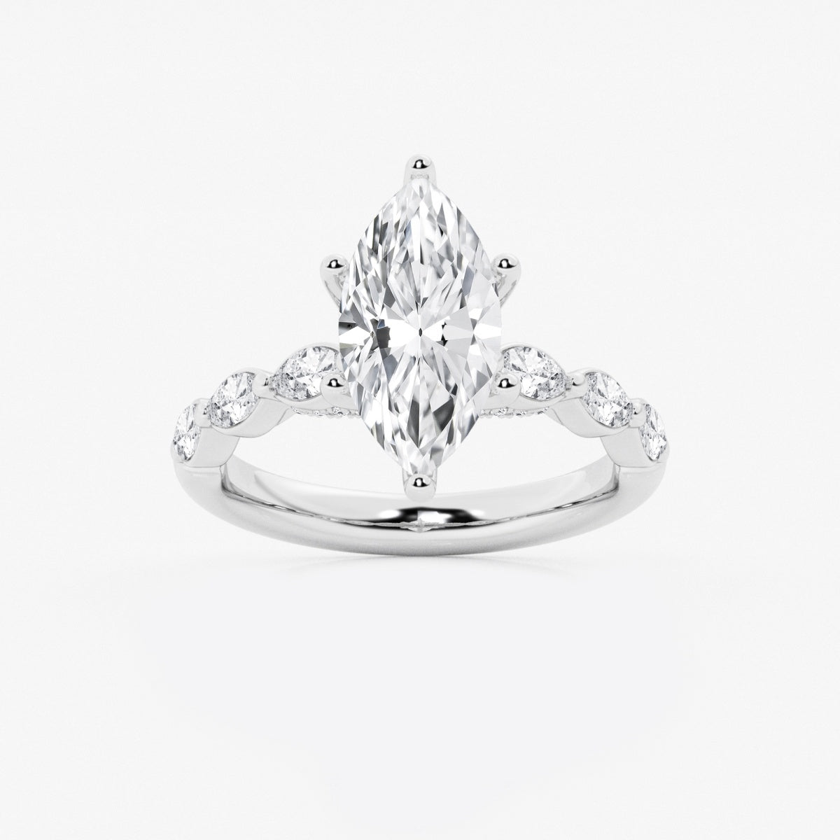 Mila - Floating Side Stones Engagement Ring