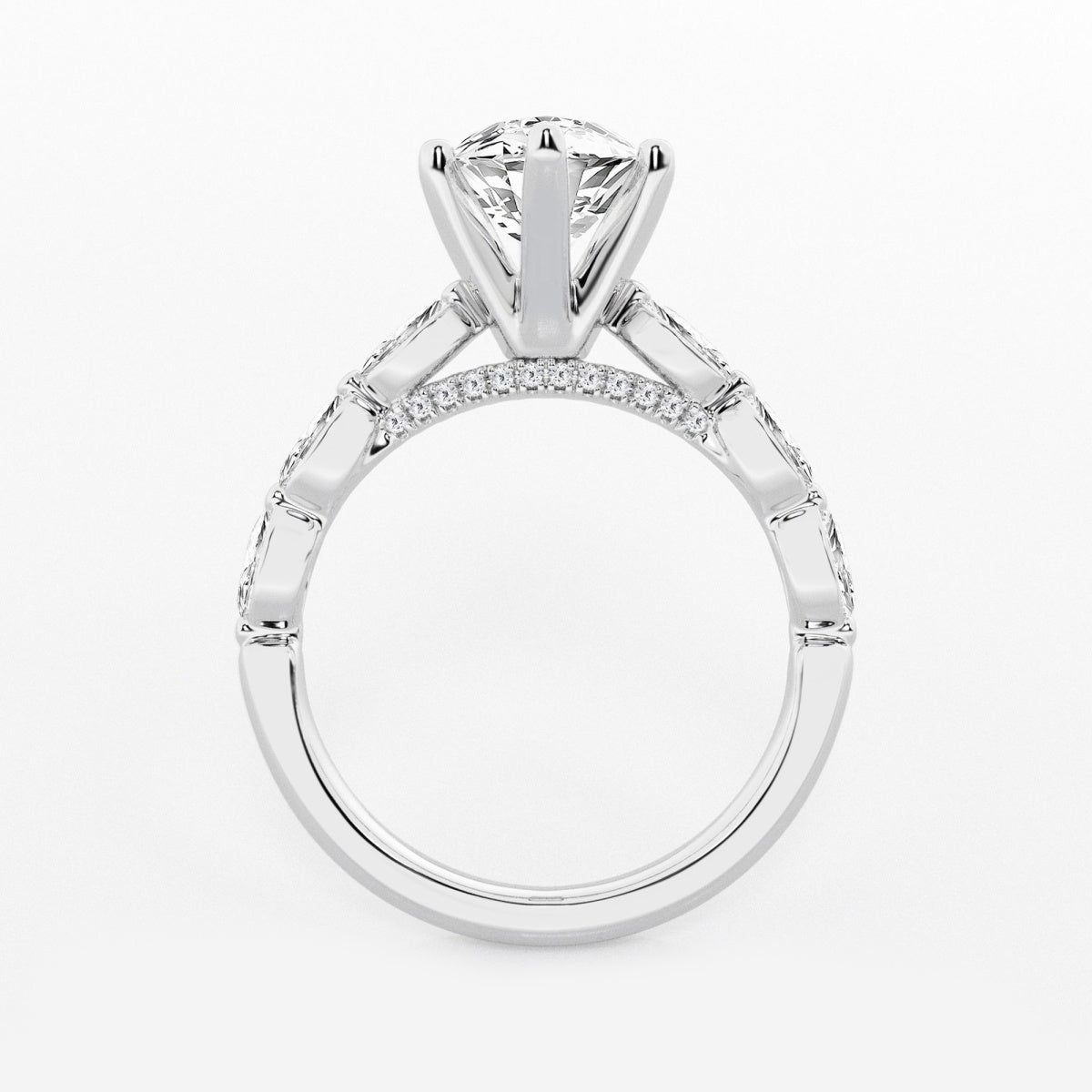 Mila - Floating Side Stones Engagement Ring