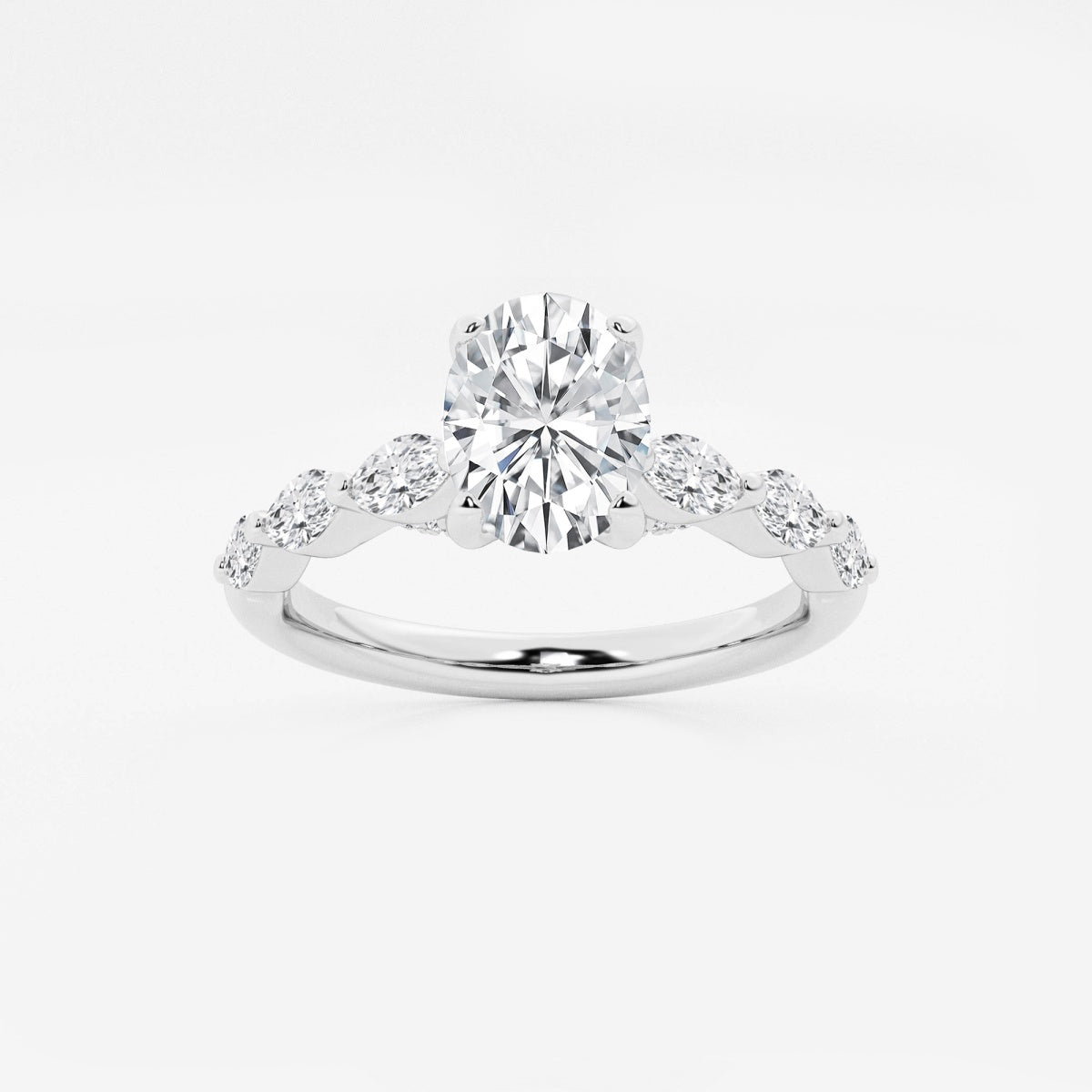 Mila - Floating Side Stones Engagement Ring