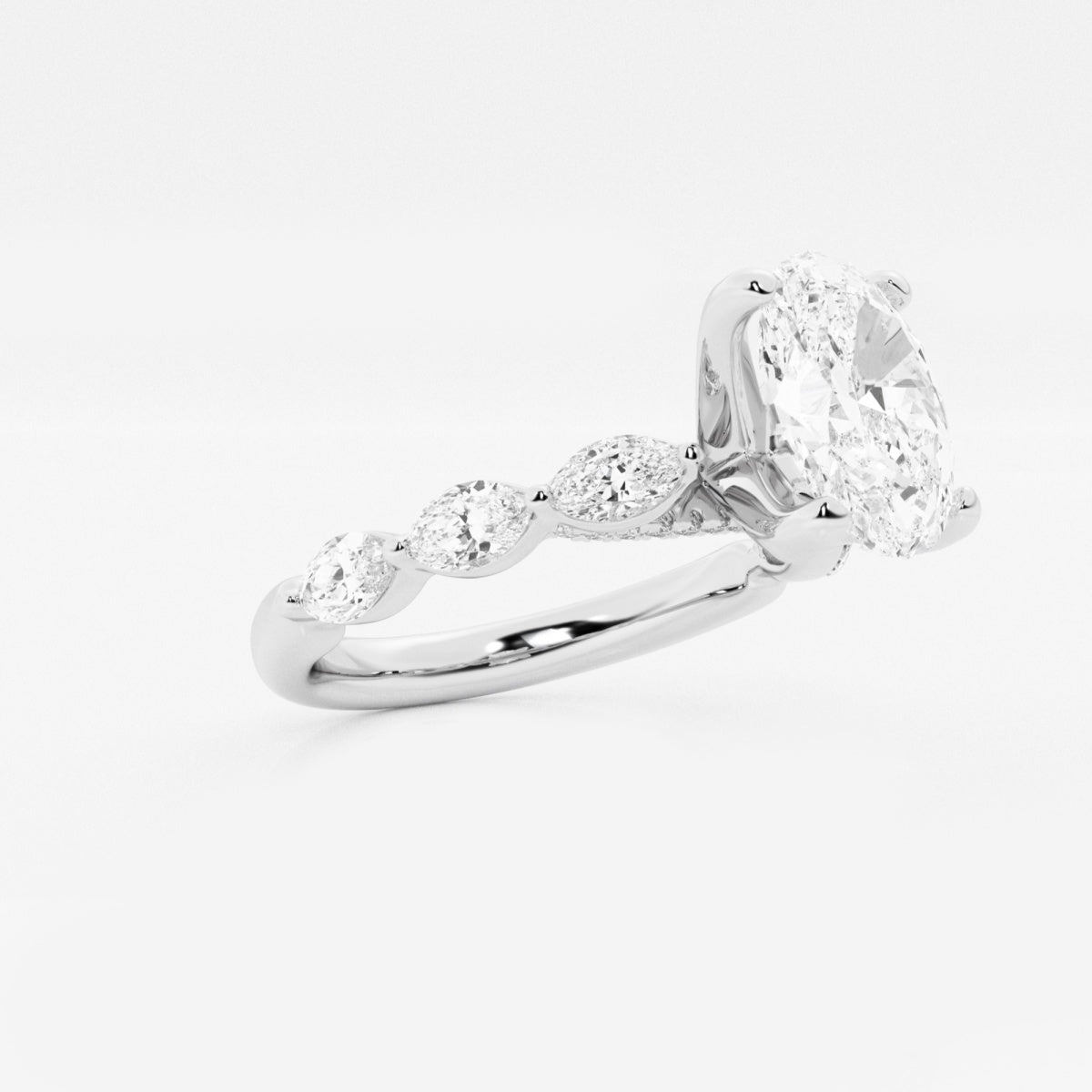 Mila - Floating Side Stones Engagement Ring