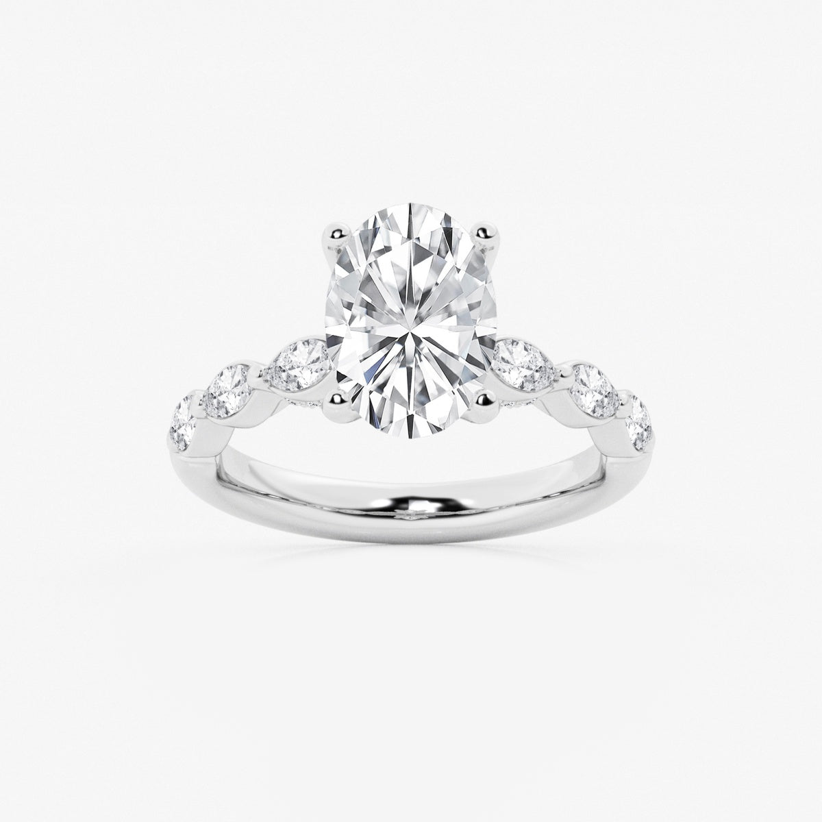 Mila - Floating Side Stones Engagement Ring