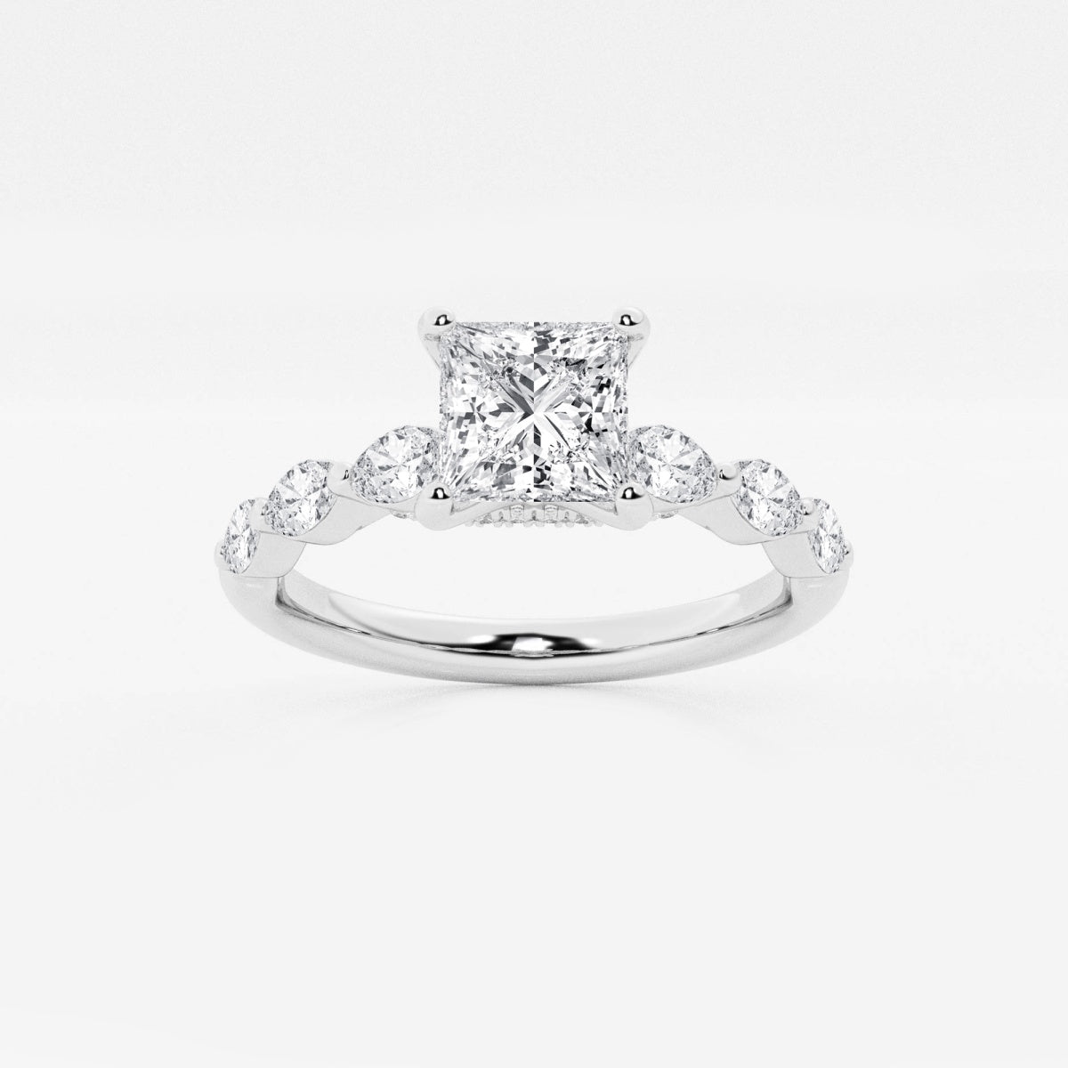 Mila - Floating Side Stones Engagement Ring