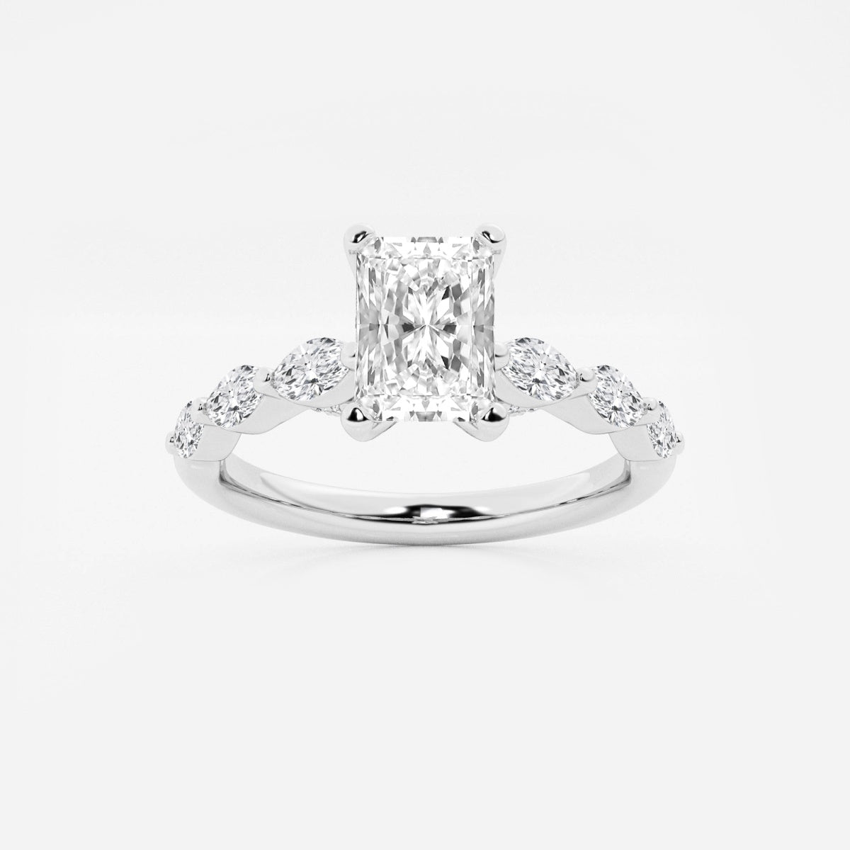 Mila - Floating Side Stones Engagement Ring