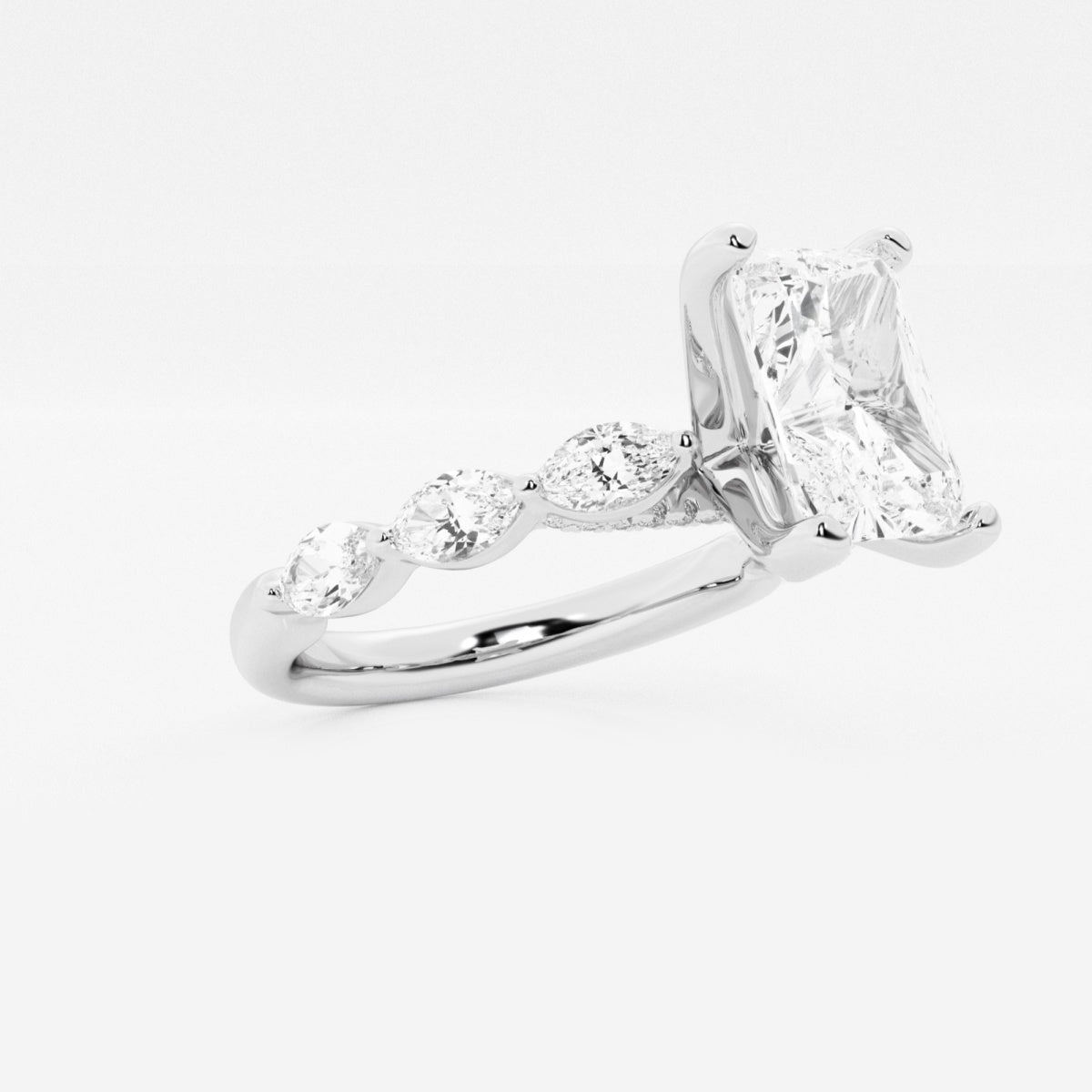 Mila - Floating Side Stones Engagement Ring