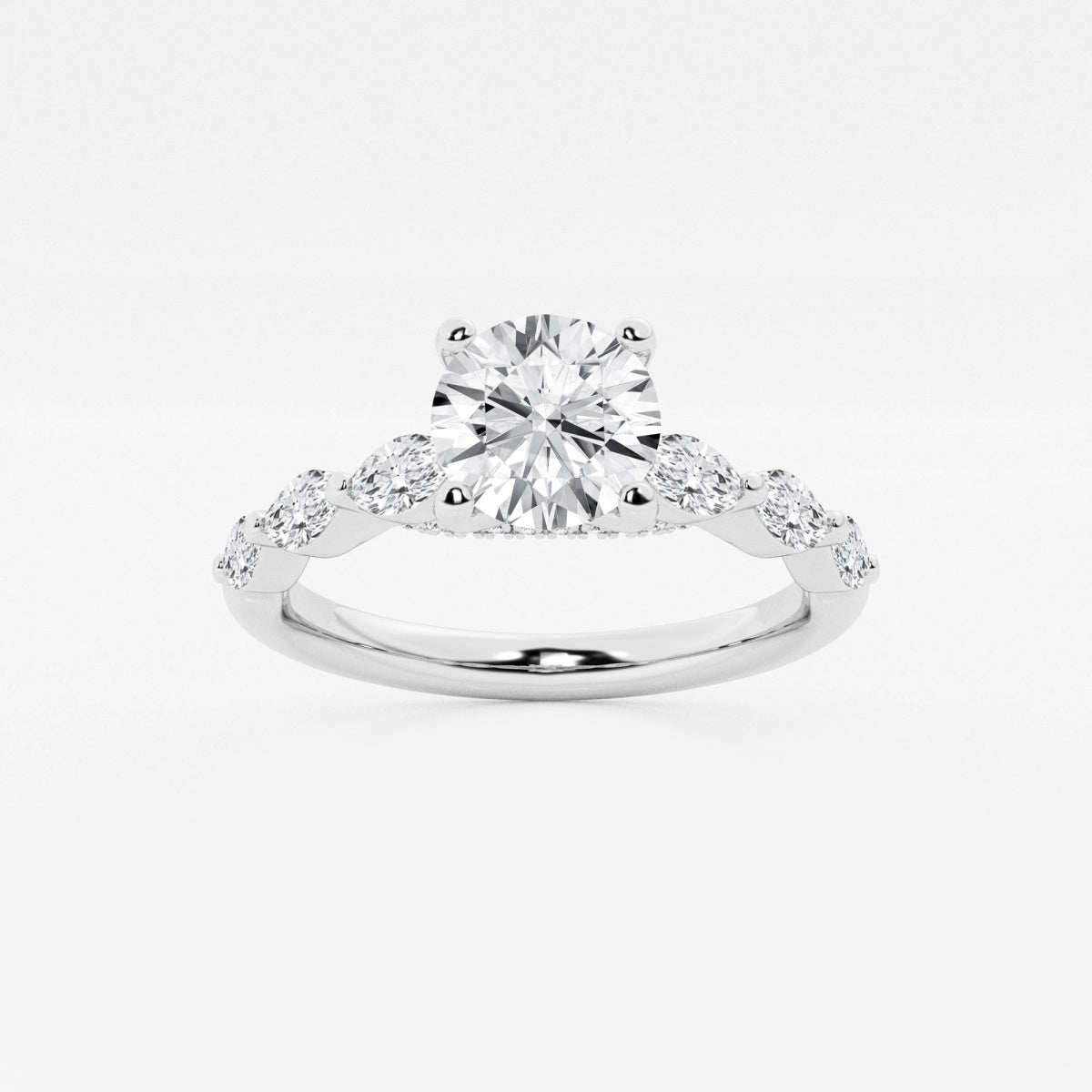 Mila - Floating Side Stones Engagement Ring