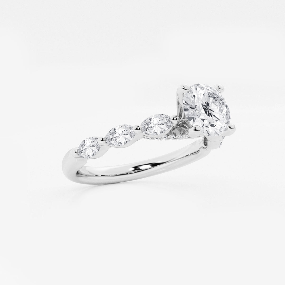 Mila - Floating Side Stones Engagement Ring