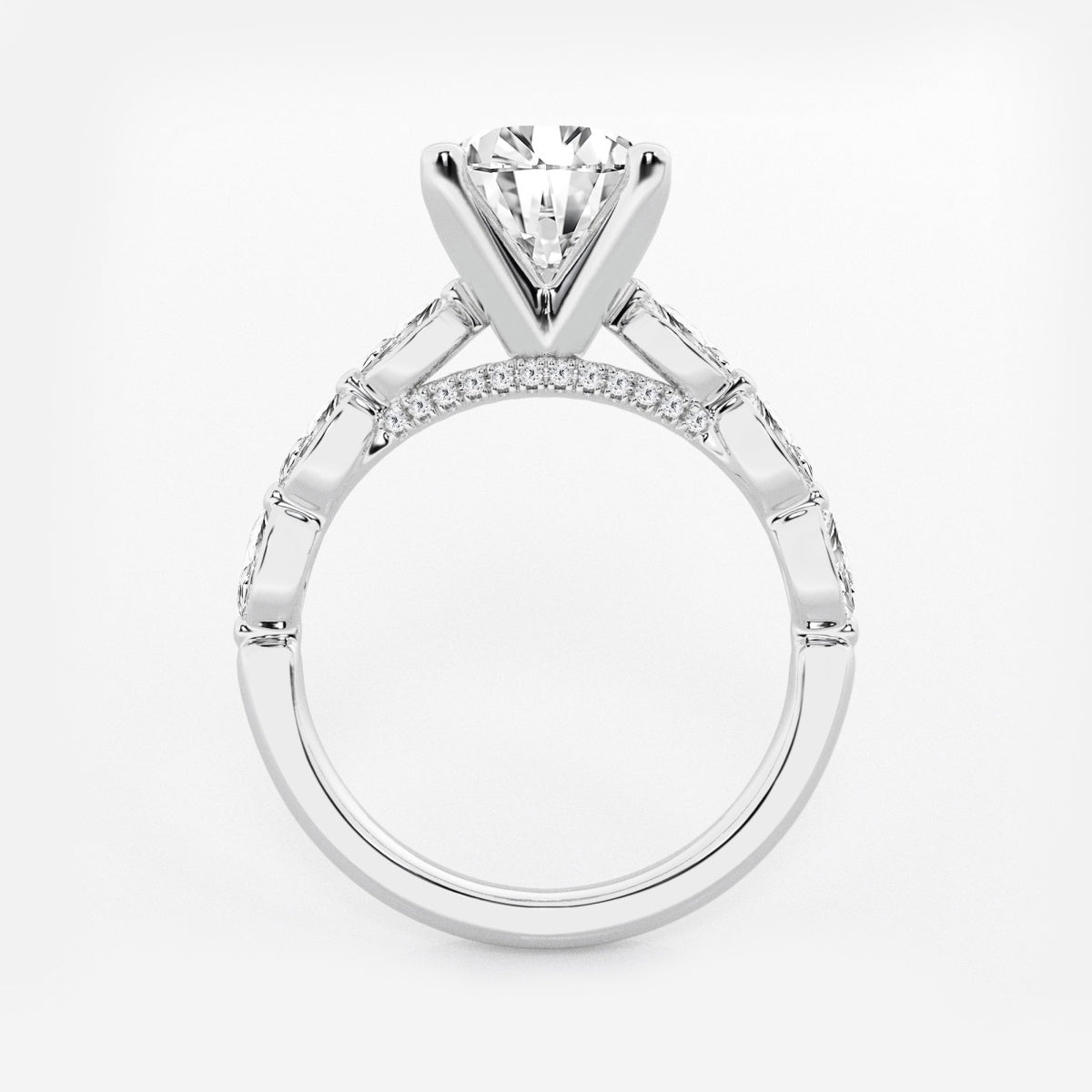 Mila - Floating Side Stones Engagement Ring