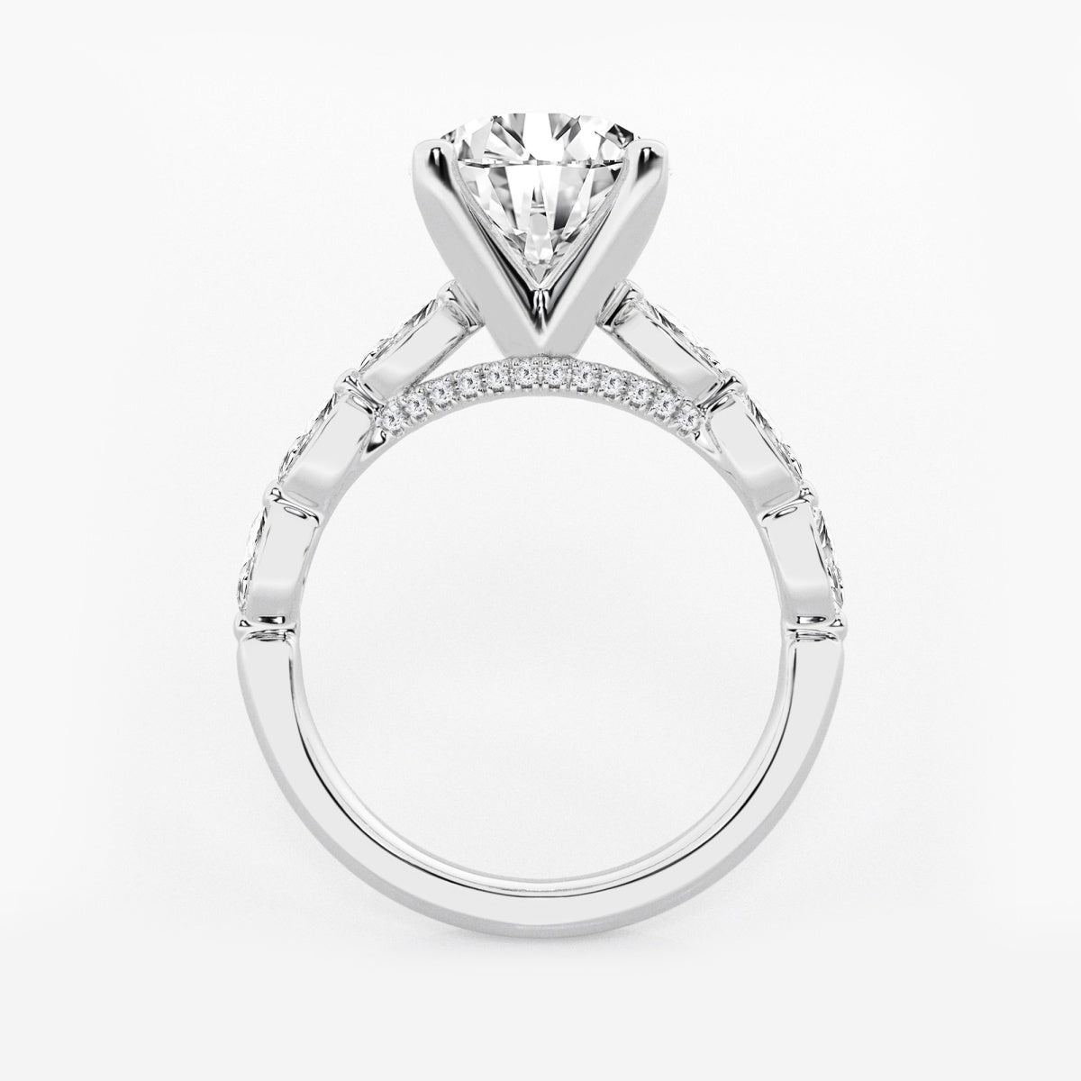 Mila - Floating Side Stones Engagement Ring