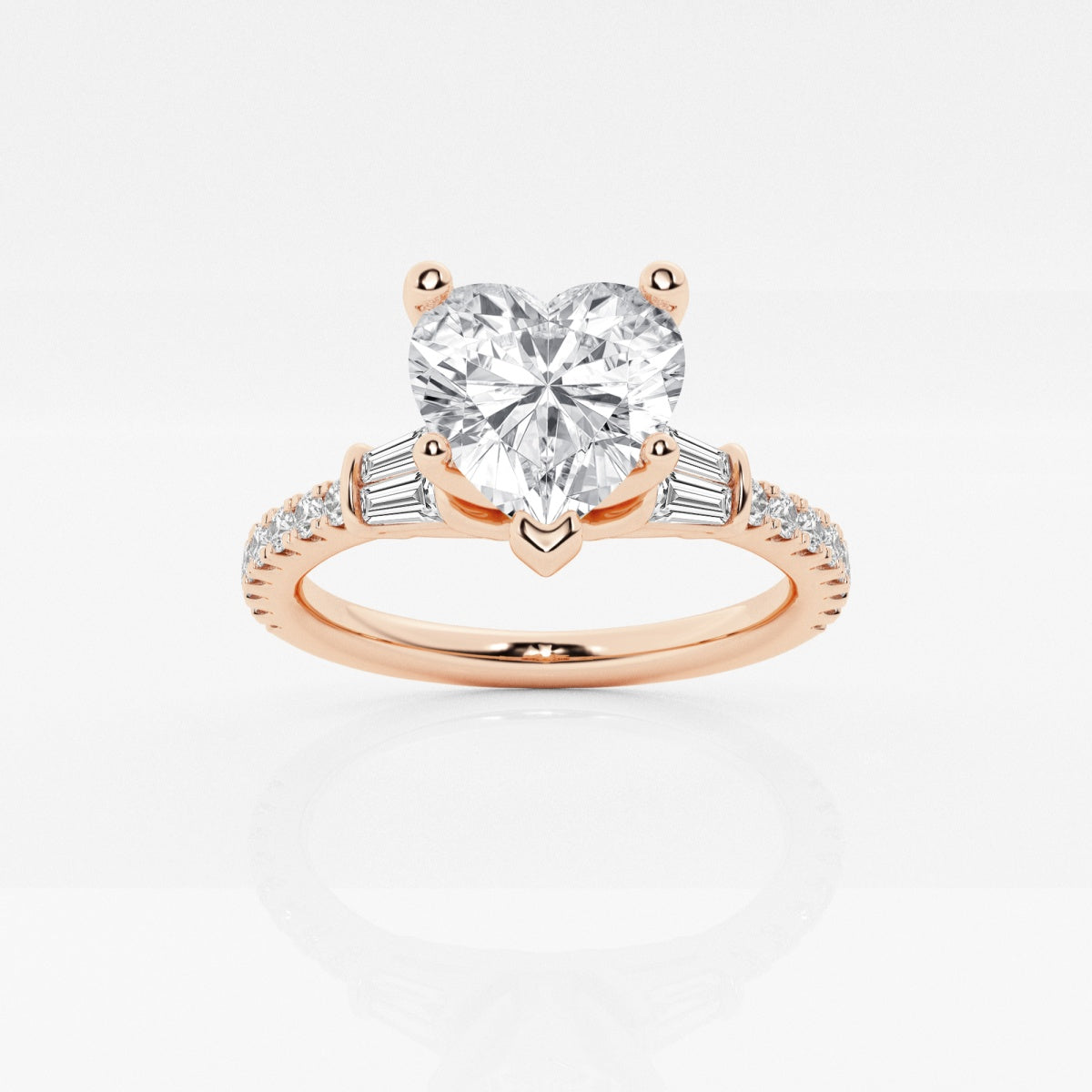 Naomi - Double Baguette Side Stones Engagement Ring