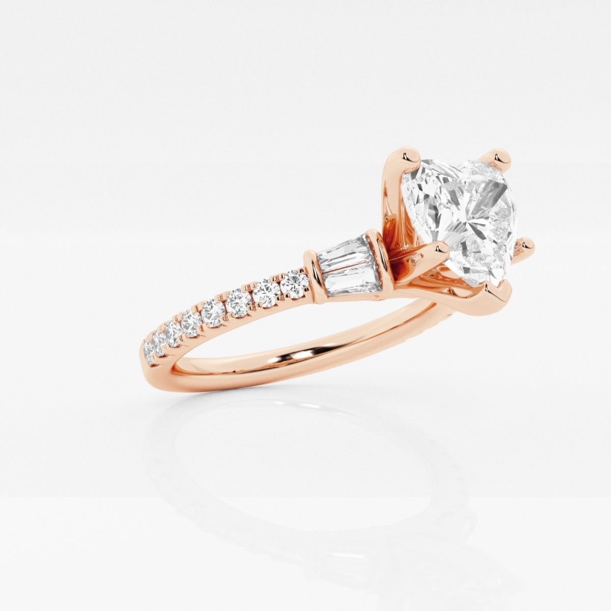 Naomi - Double Baguette Side Stones Engagement Ring