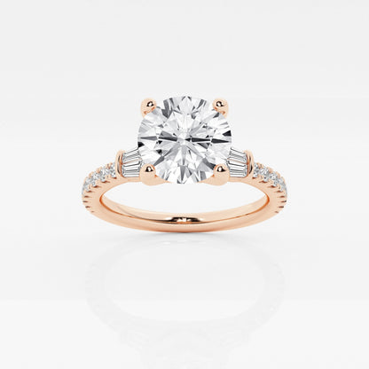 Naomi - Double Baguette Side Stones Engagement Ring