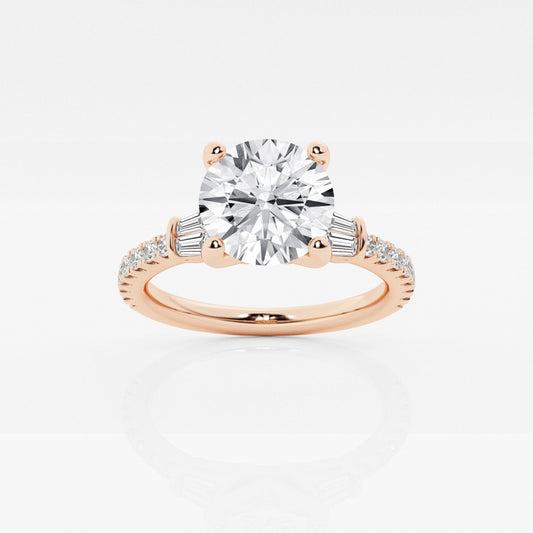 Naomi - Double Baguette Side Stones Engagement Ring