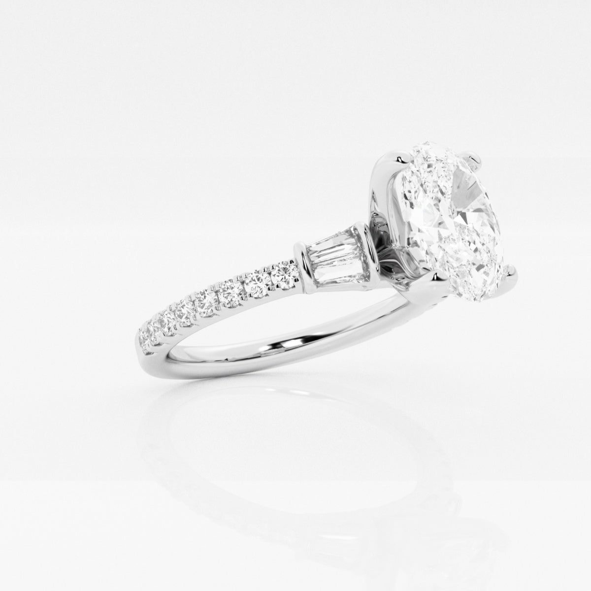 Naomi - Double Baguette Side Stones Engagement Ring