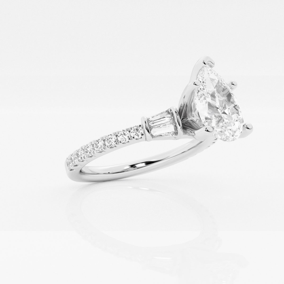 Naomi - Double Baguette Side Stones Engagement Ring