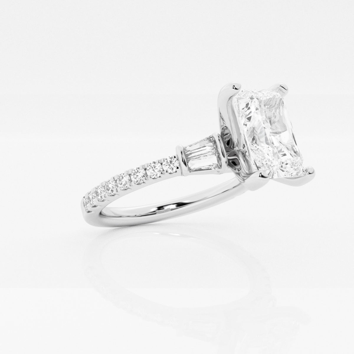 Naomi - Double Baguette Side Stones Engagement Ring