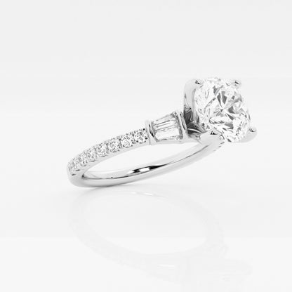 Naomi - Double Baguette Side Stones Engagement Ring