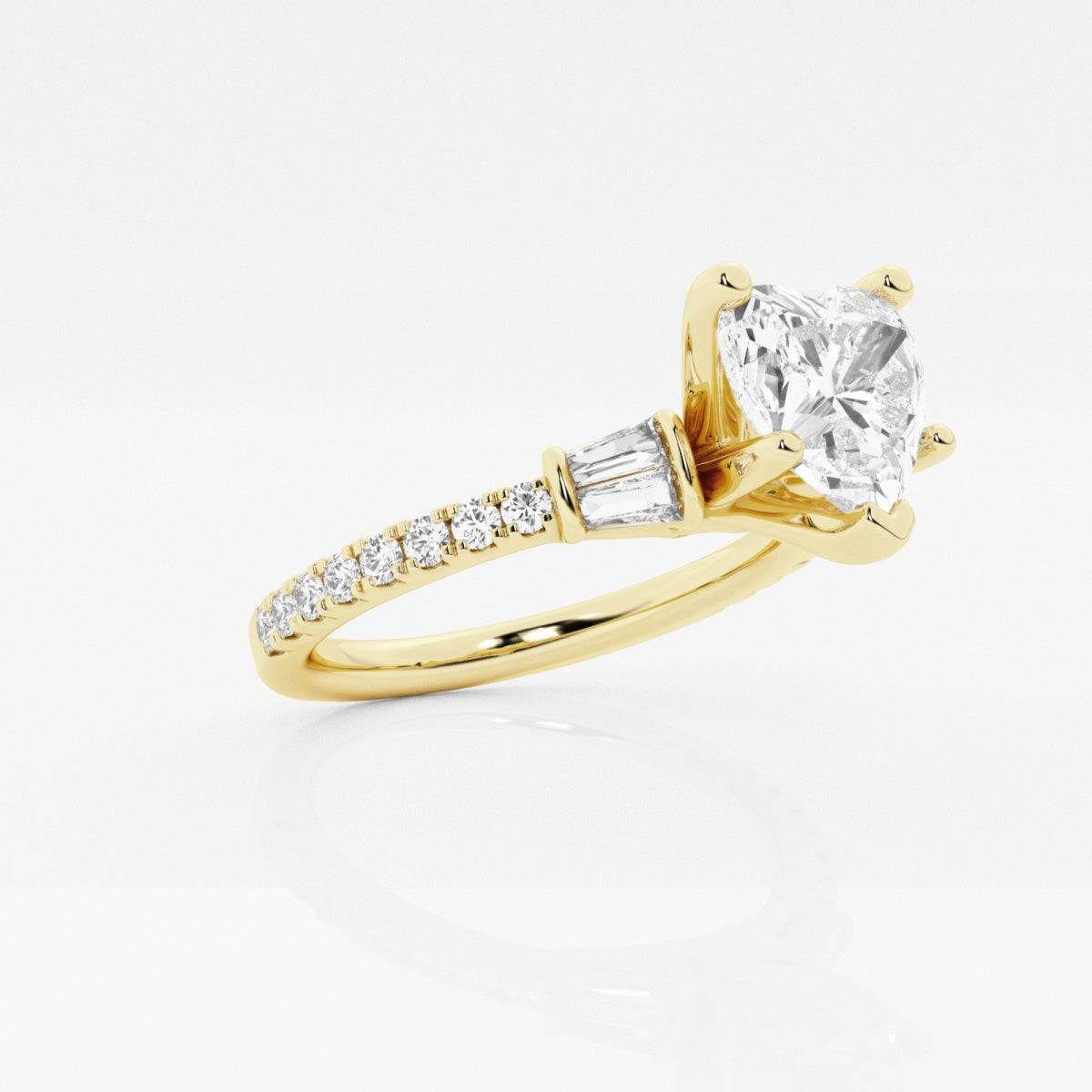 Naomi - Double Baguette Side Stones Engagement Ring