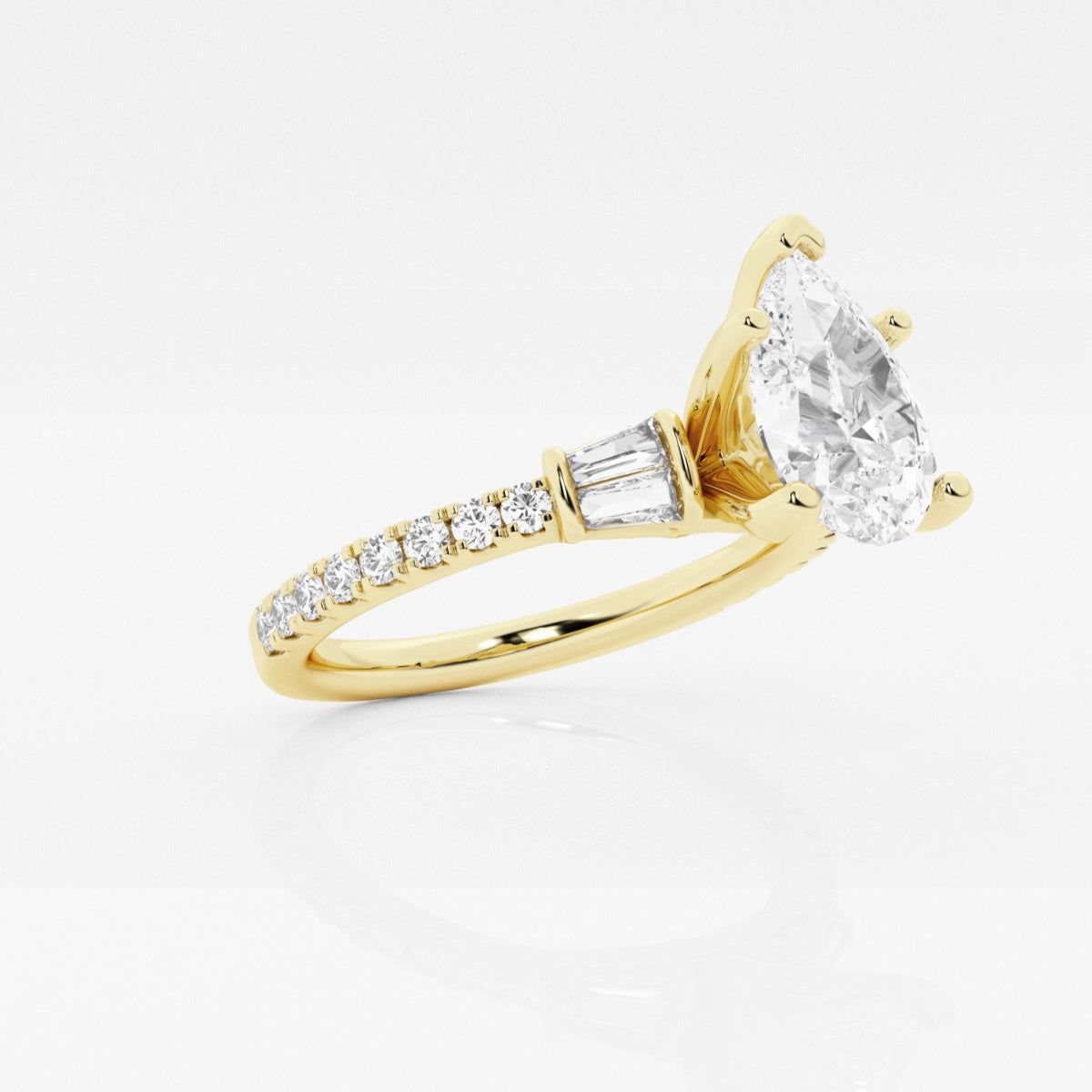 Naomi - Double Baguette Side Stones Engagement Ring