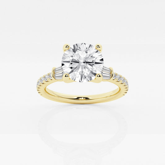 Naomi - Double Baguette Side Stones Engagement Ring