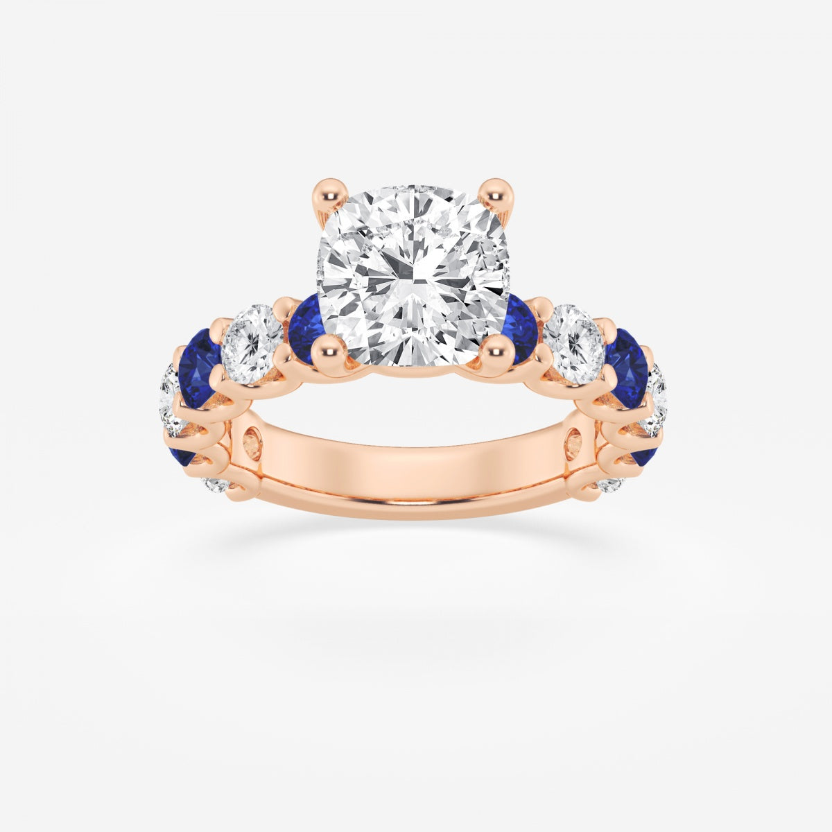 Nova - Sapphire & Princess Accents Engagement Ring