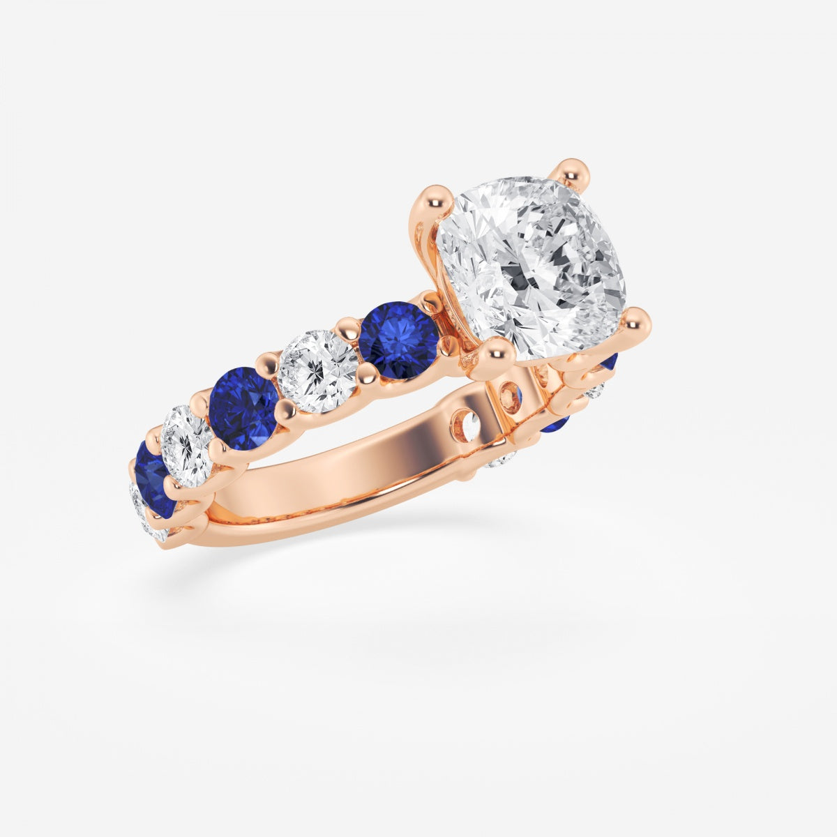 Nova - Sapphire & Princess Accents Engagement Ring