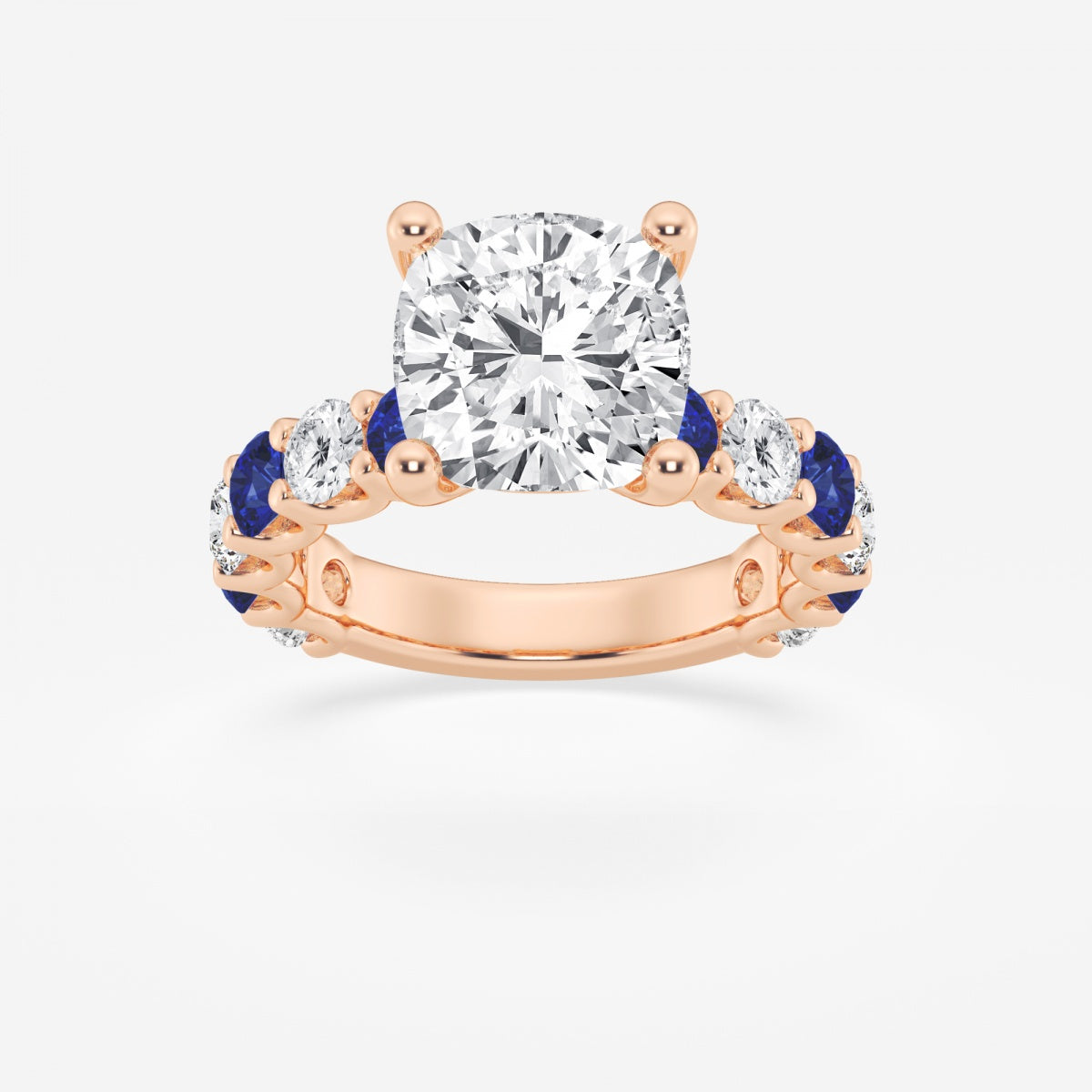 Nova - Sapphire & Princess Accents Engagement Ring