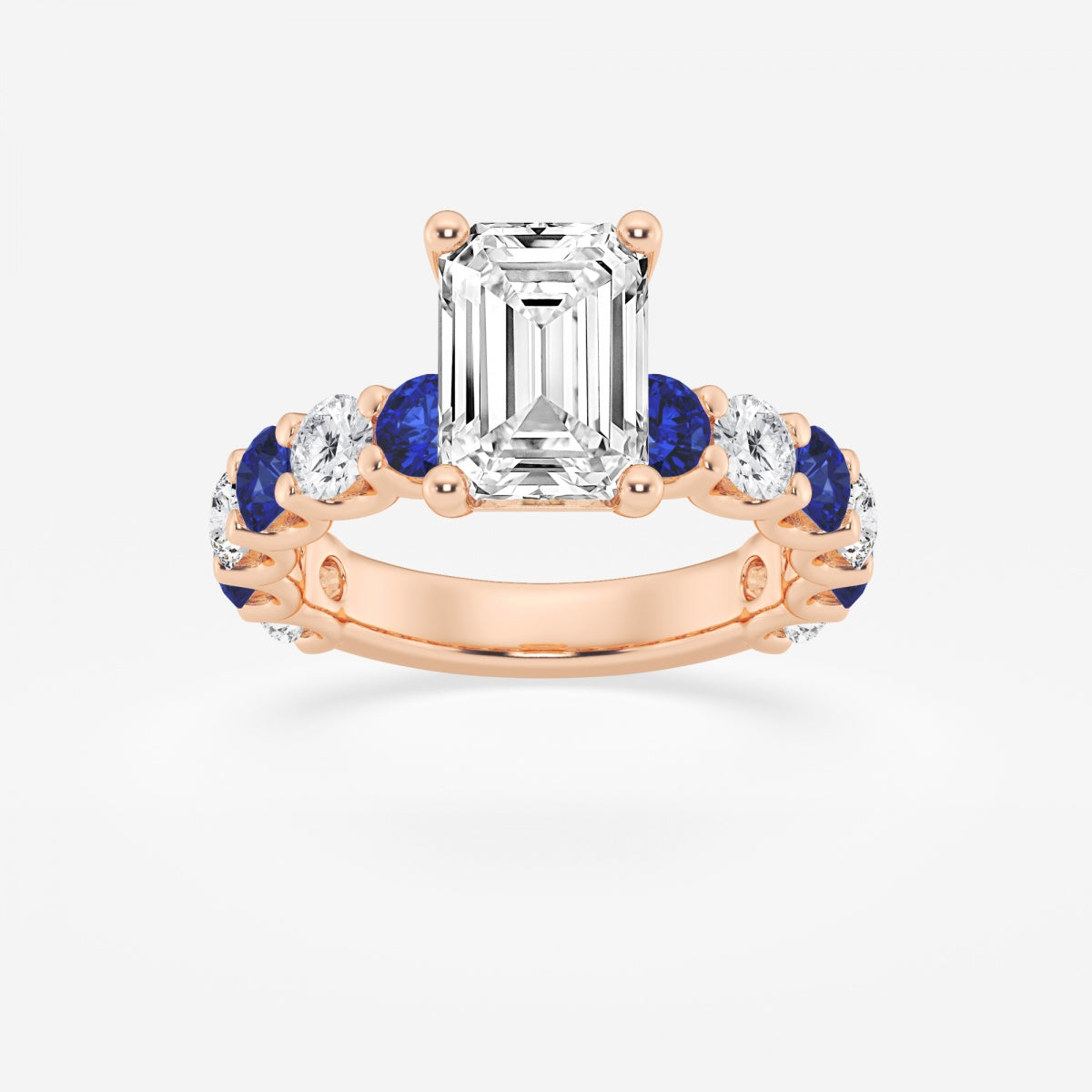 Nova - Sapphire & Princess Accents Engagement Ring