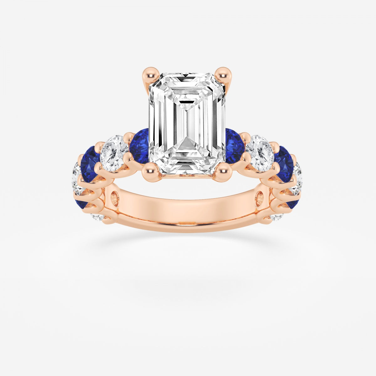 Nova - Sapphire & Princess Accents Engagement Ring