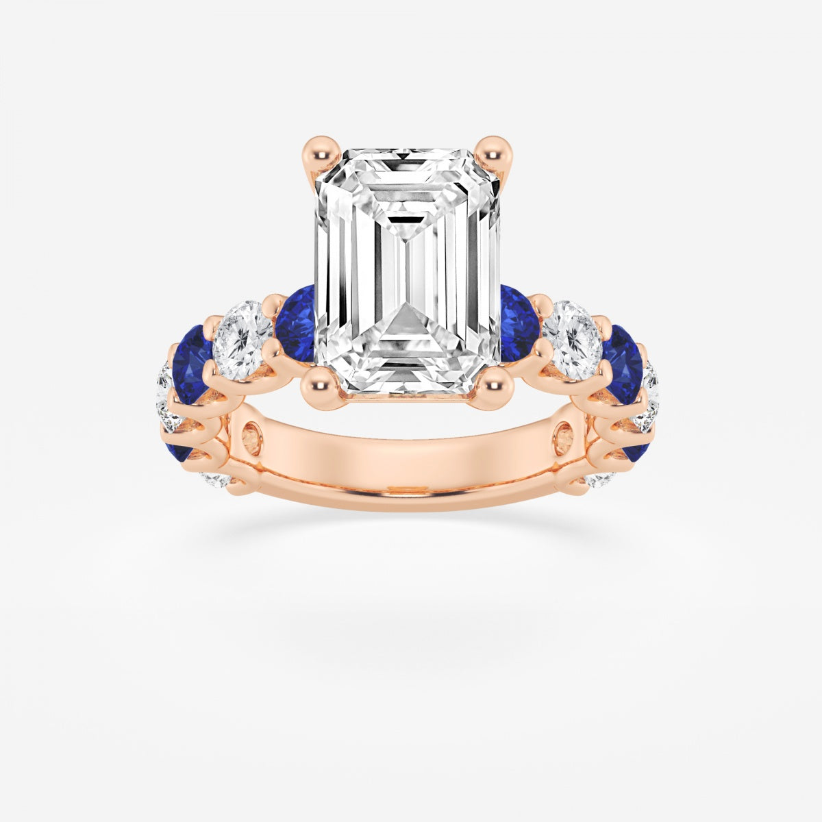 Nova - Sapphire & Princess Accents Engagement Ring