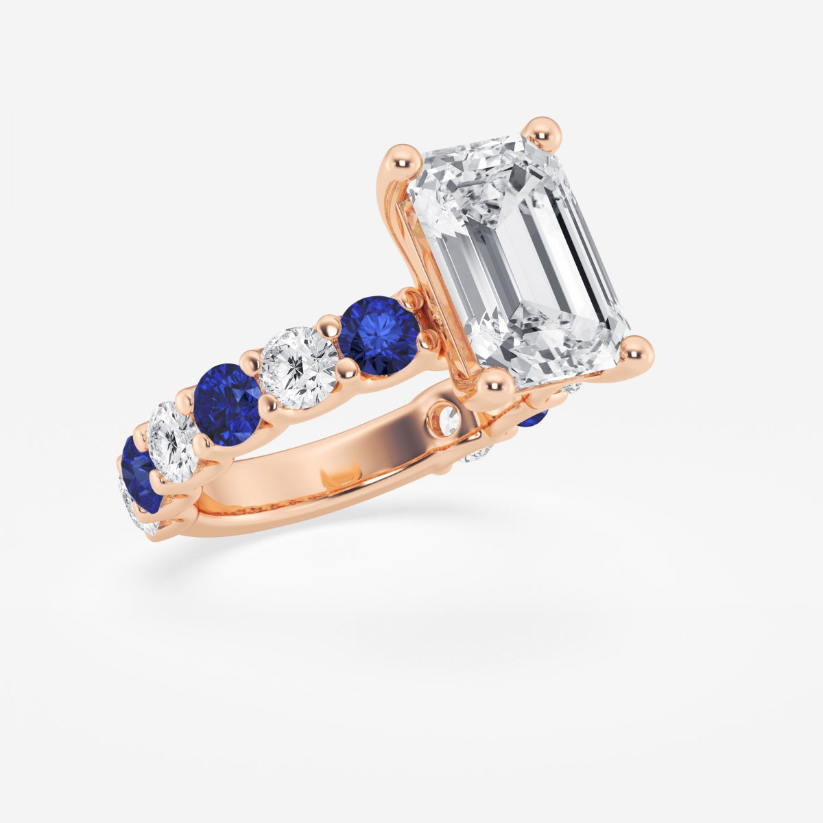 Nova - Sapphire & Princess Accents Engagement Ring