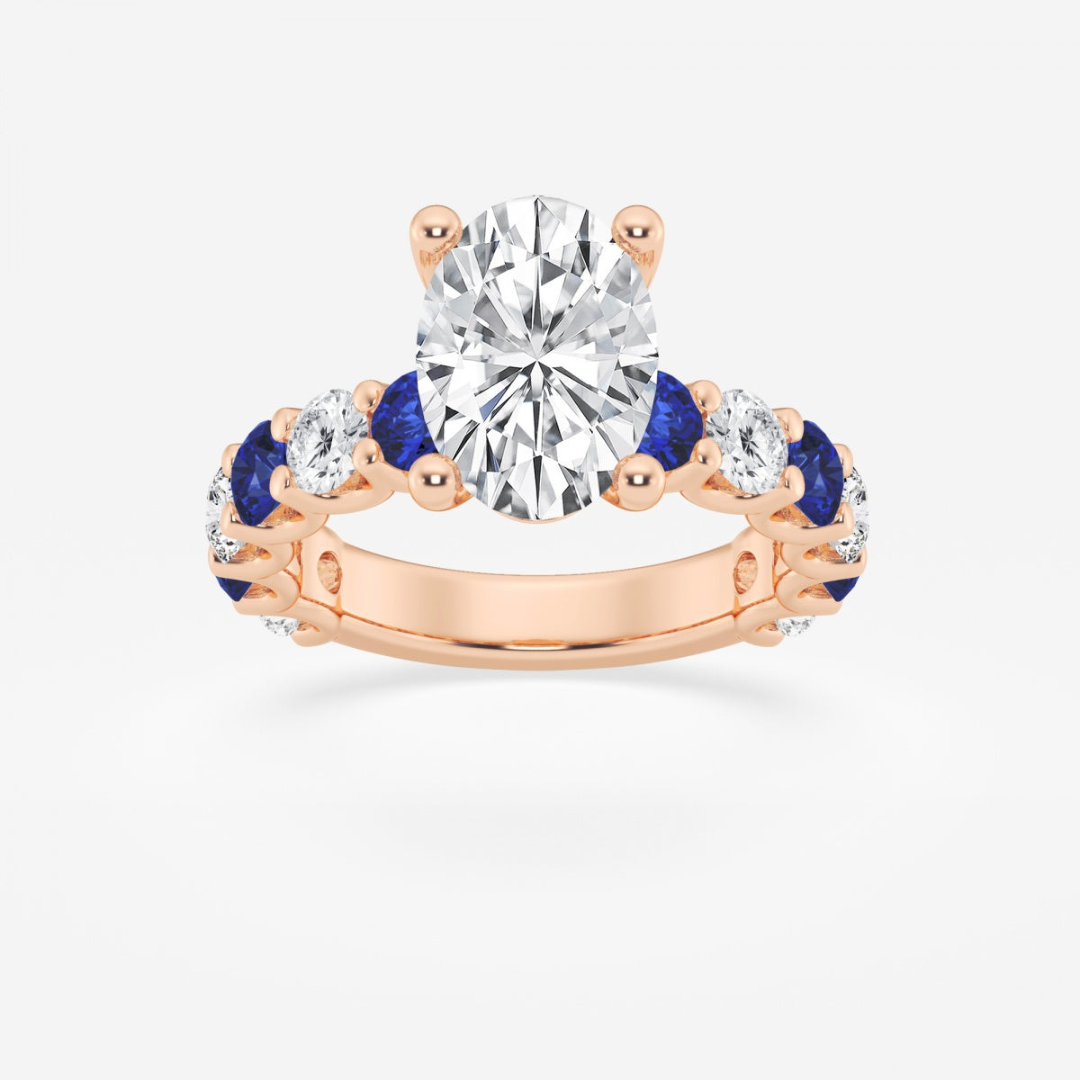 Nova - Sapphire & Princess Accents Engagement Ring