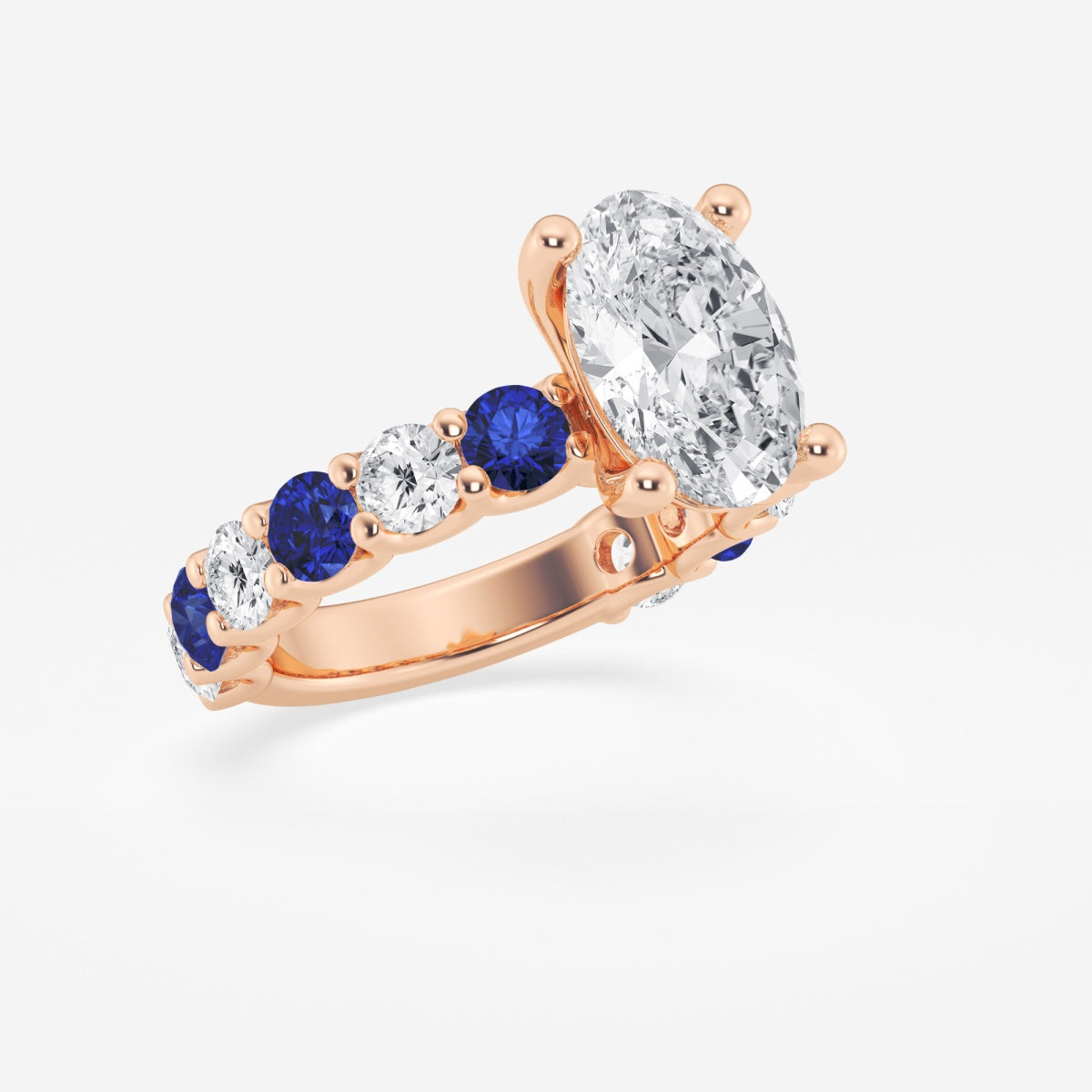 Nova - Sapphire & Princess Accents Engagement Ring