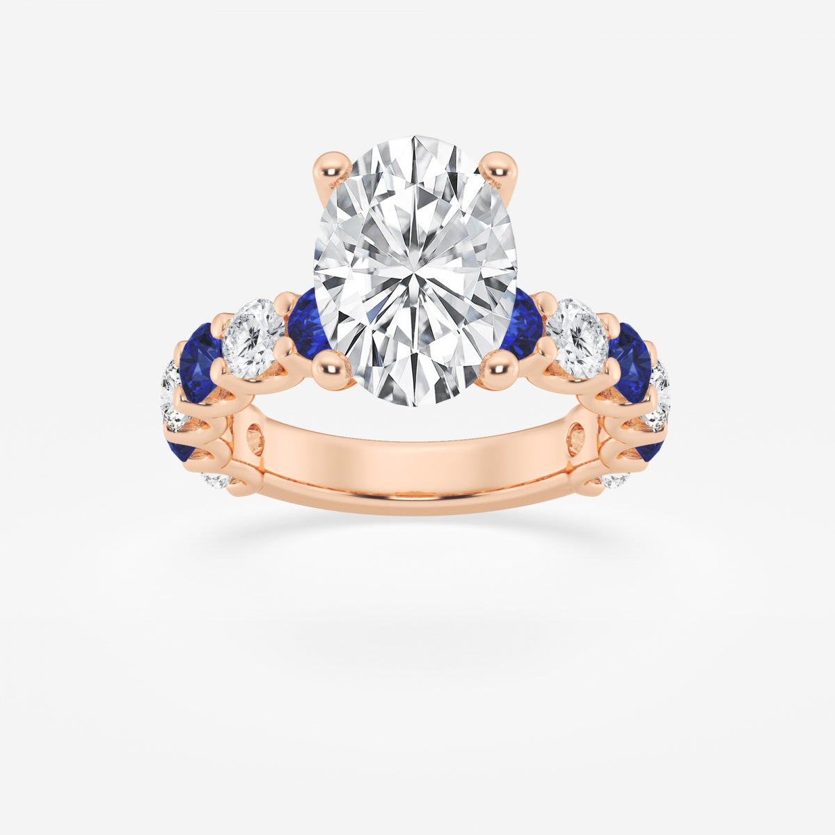 Nova - Sapphire & Princess Accents Engagement Ring