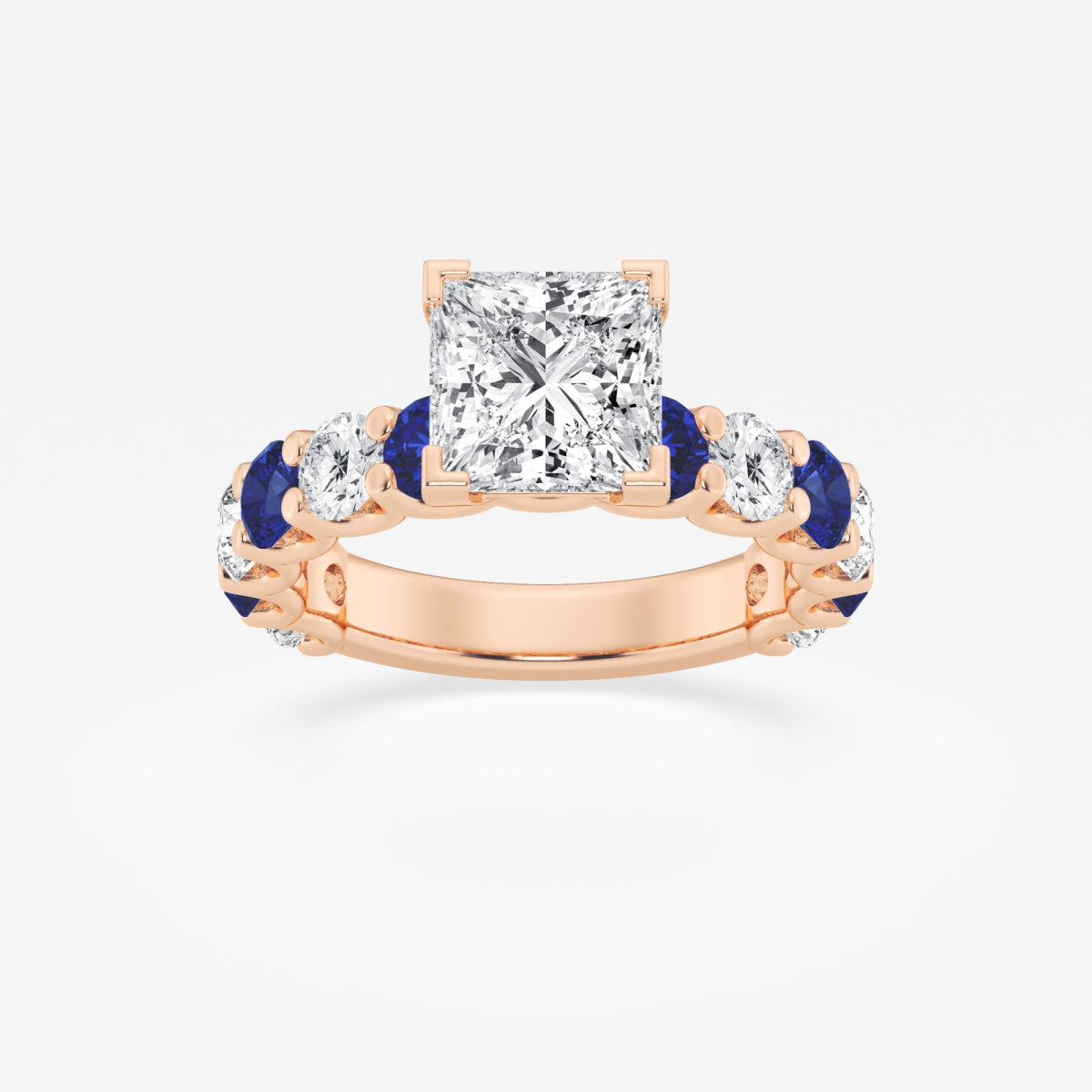 Nova - Sapphire & Princess Accents Engagement Ring