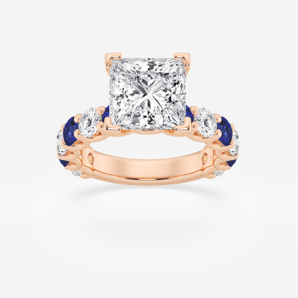 Nova - Sapphire & Princess Accents Engagement Ring