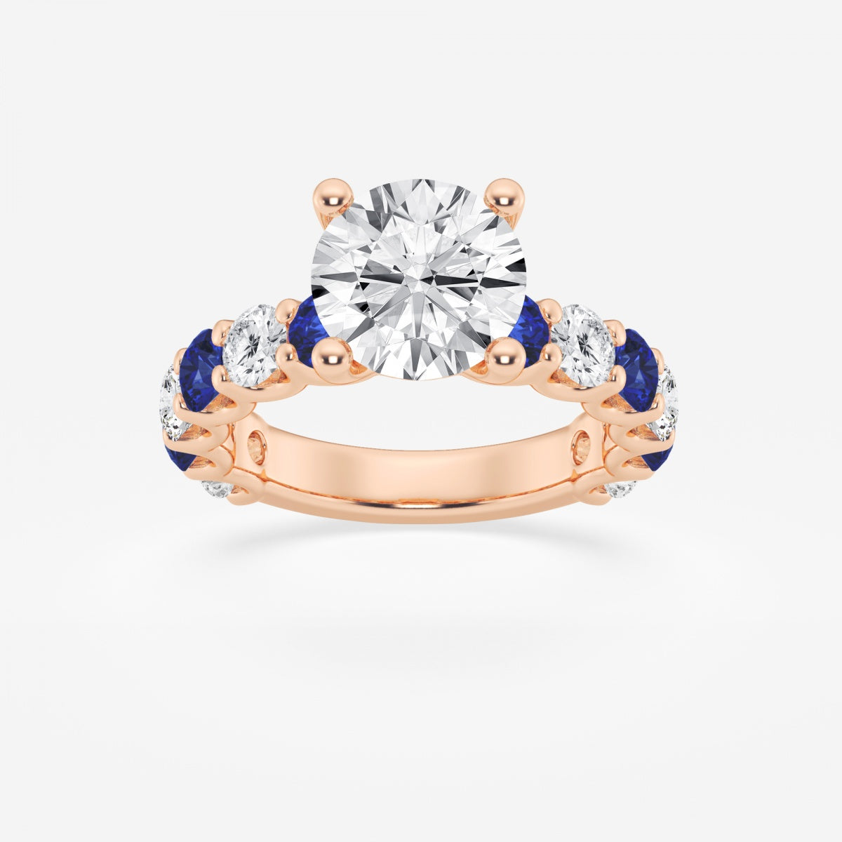 Nova - Sapphire & Princess Accents Engagement Ring