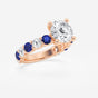 Nova - Sapphire & Princess Accents Engagement Ring