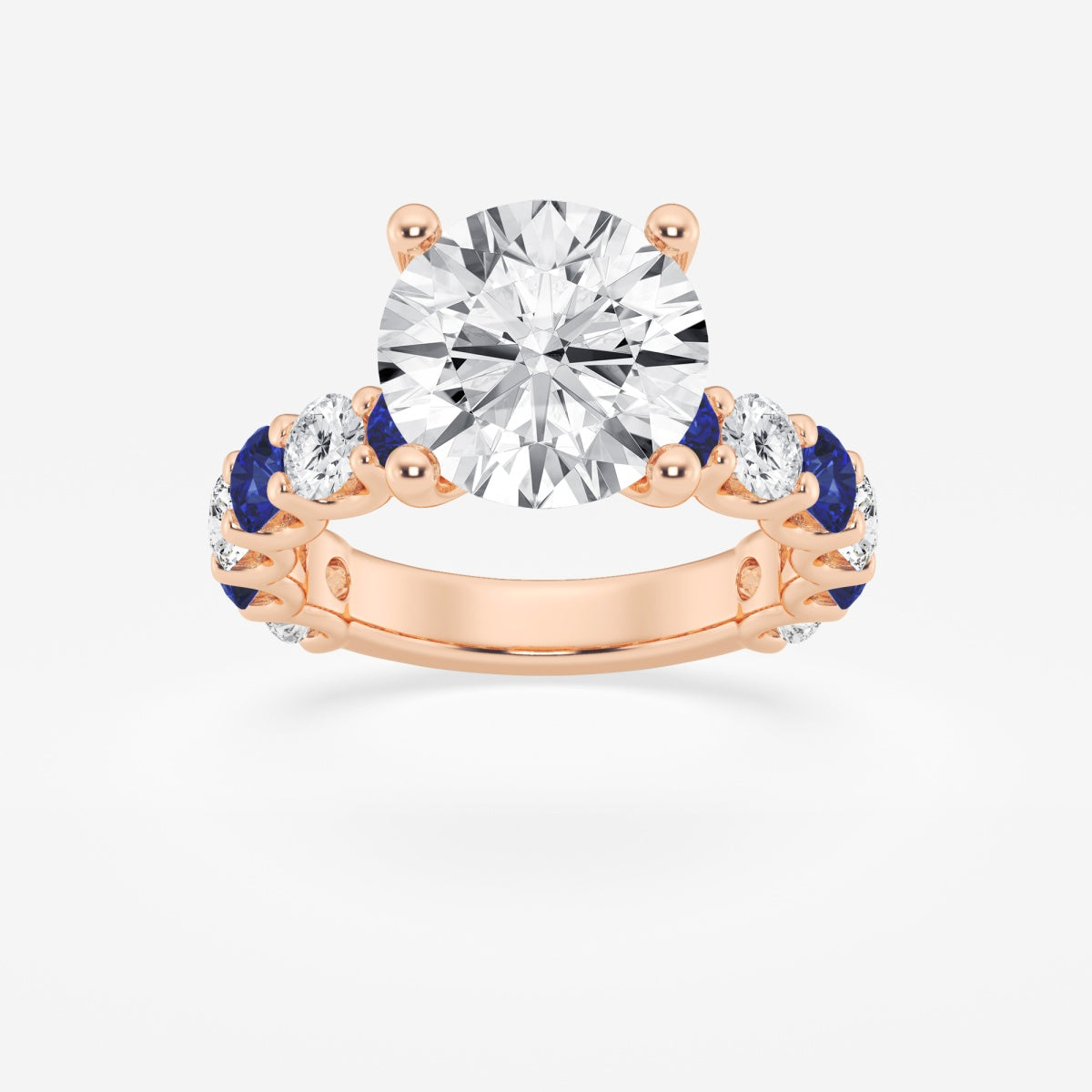 Nova - Sapphire & Princess Accents Engagement Ring