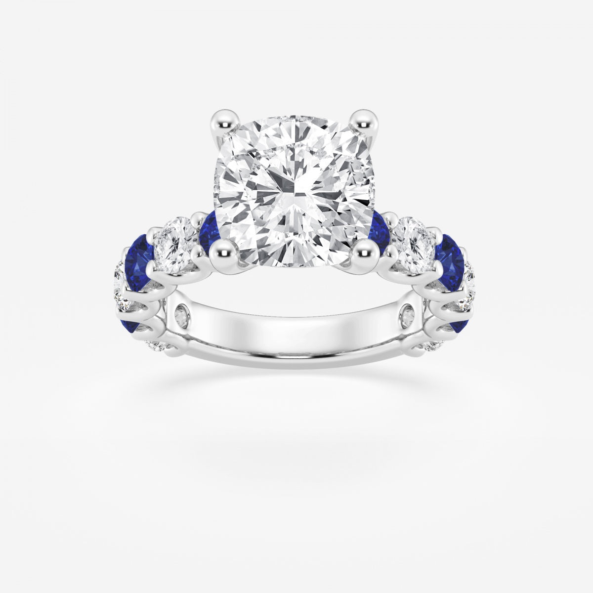 Nova - Sapphire & Princess Accents Engagement Ring