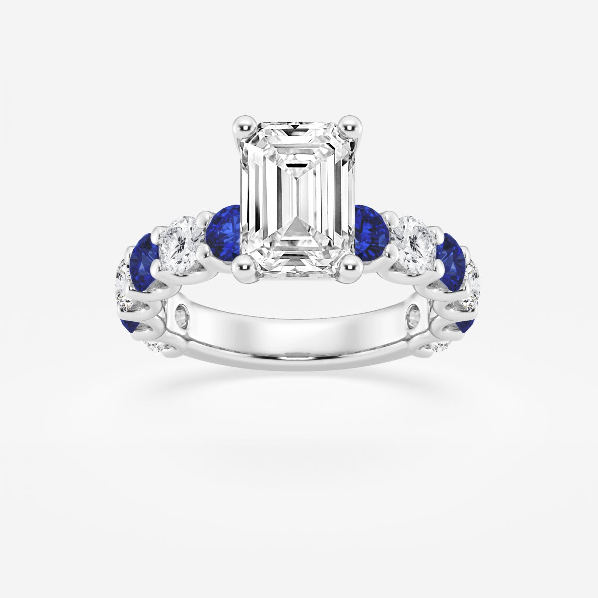 Nova - Sapphire & Princess Accents Engagement Ring