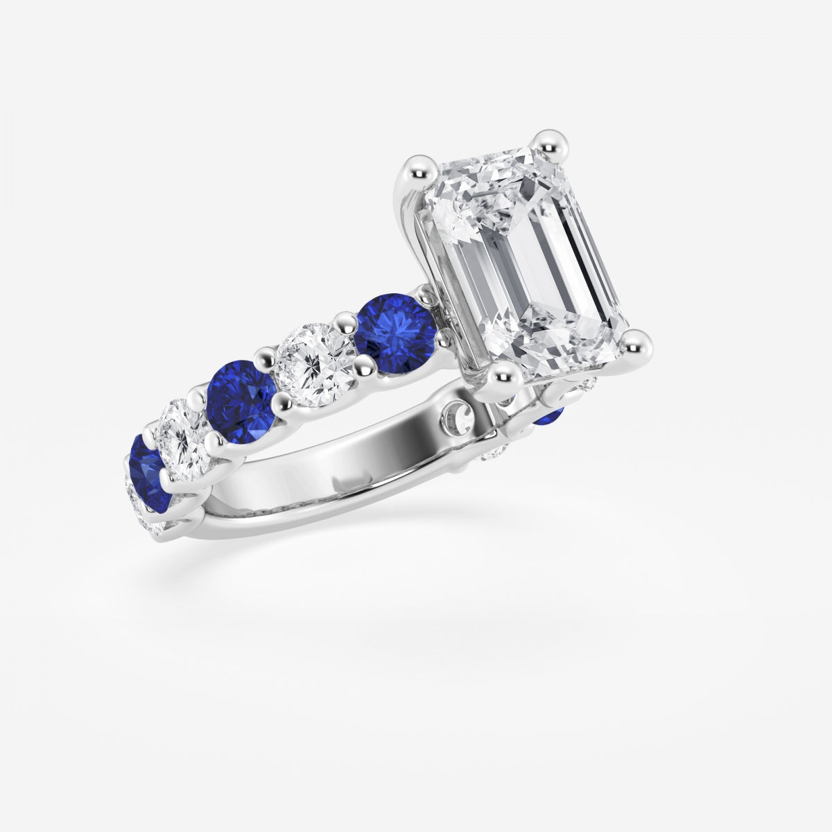 Nova - Sapphire & Princess Accents Engagement Ring