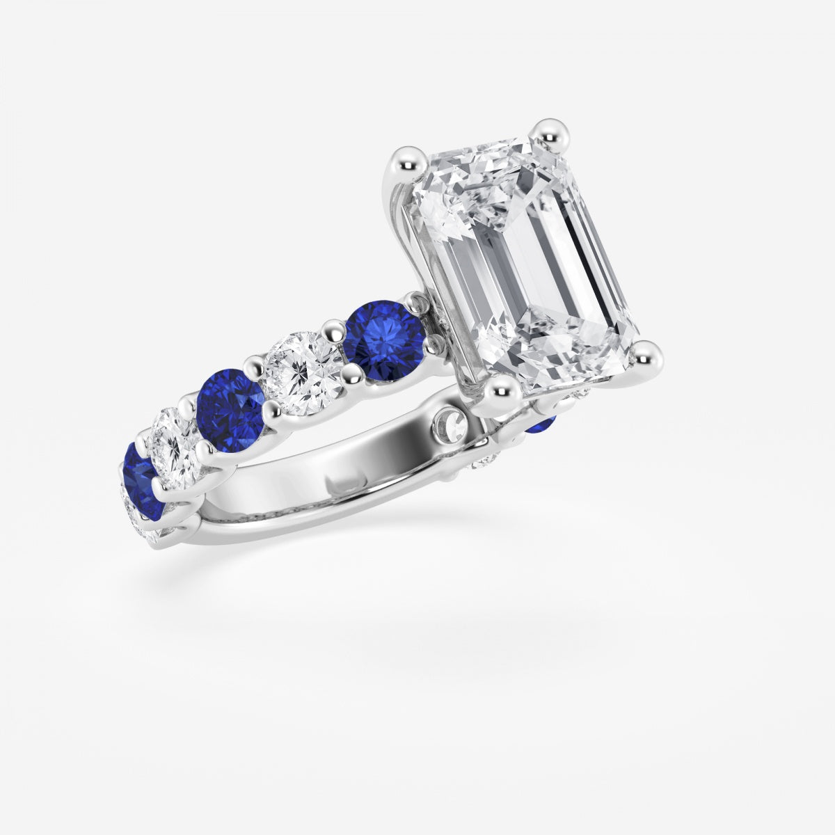 Nova - Sapphire & Princess Accents Engagement Ring