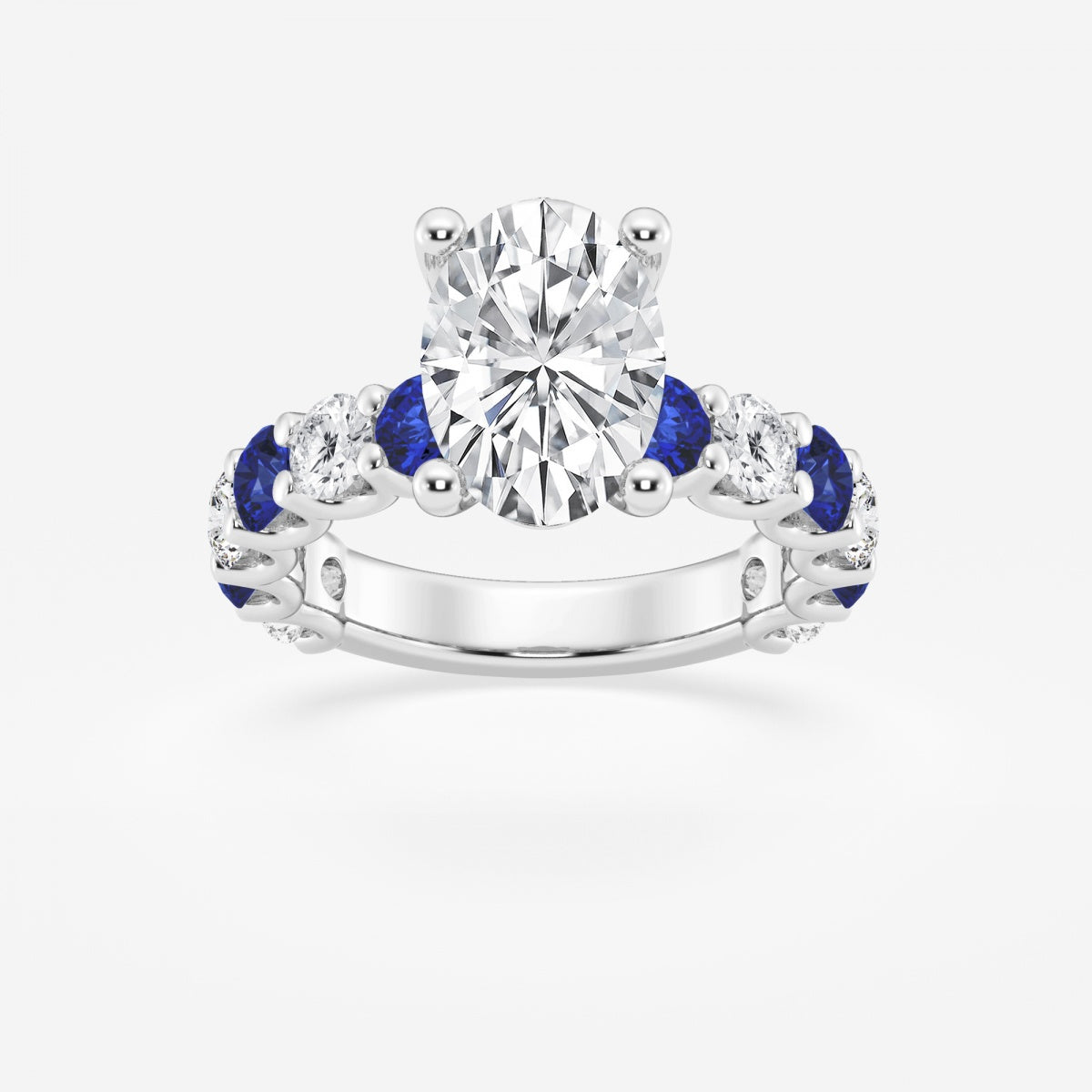 Nova - Sapphire & Princess Accents Engagement Ring