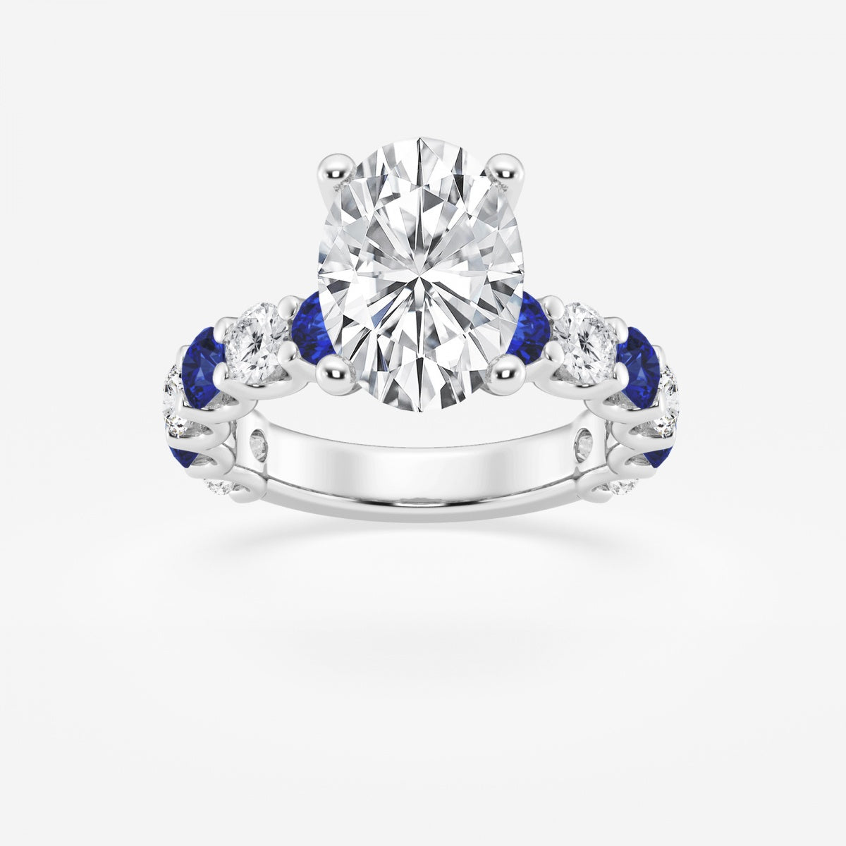 Nova - Sapphire & Princess Accents Engagement Ring