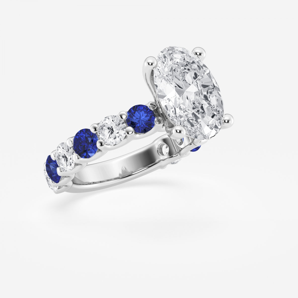 Nova - Sapphire & Princess Accents Engagement Ring