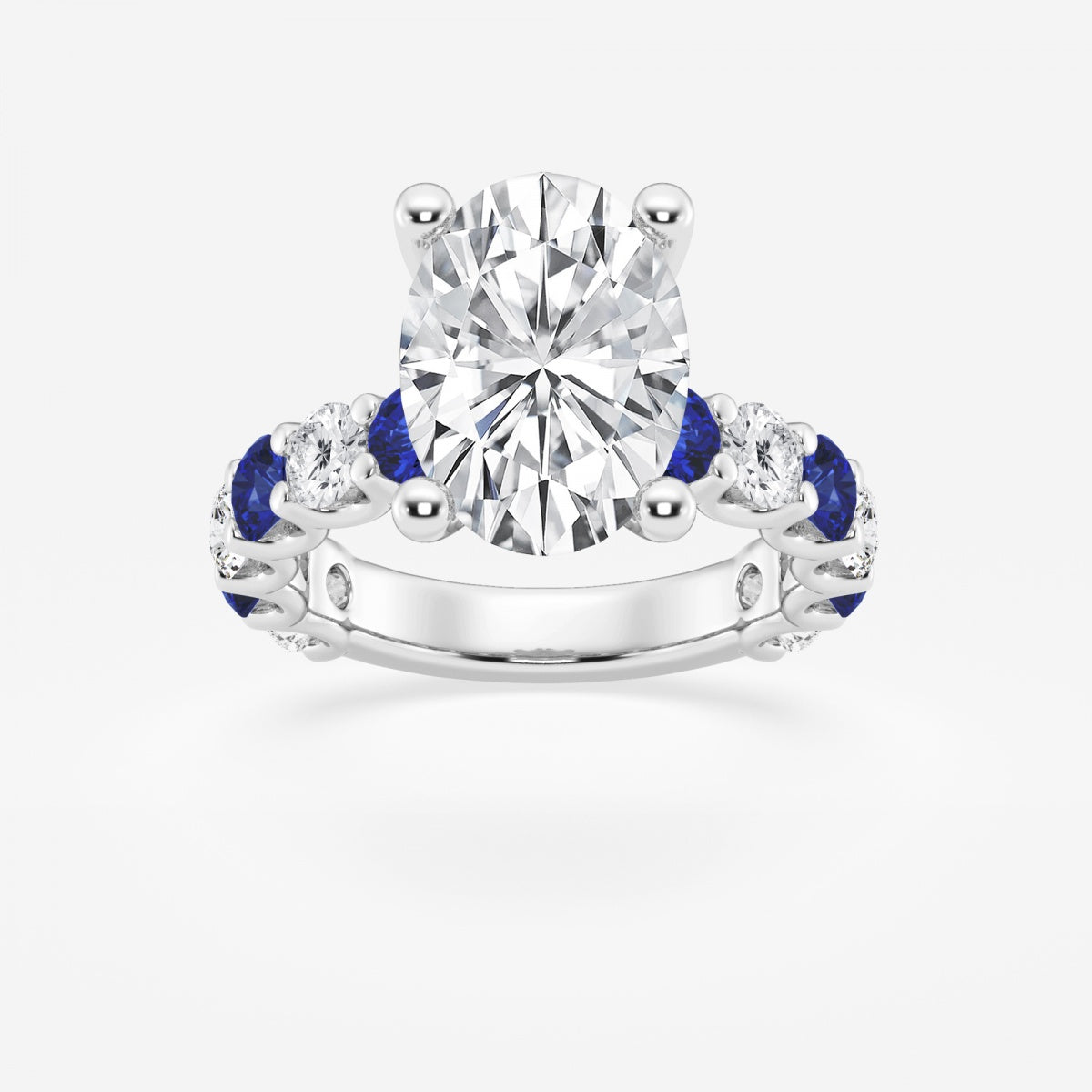 Nova - Sapphire & Princess Accents Engagement Ring