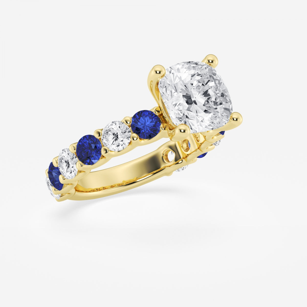 Nova - Sapphire & Princess Accents Engagement Ring