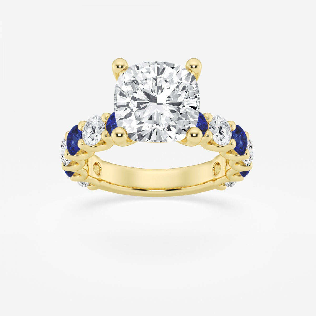 Nova - Sapphire & Princess Accents Engagement Ring